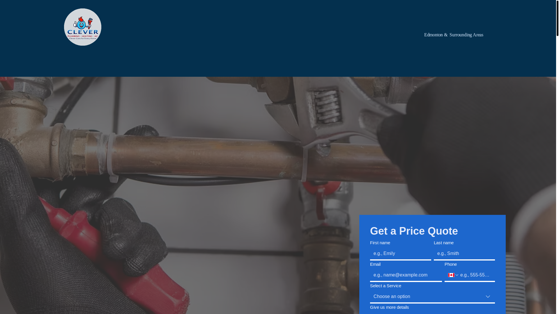 website screenshot of https://cleverplumbingandheating.com/