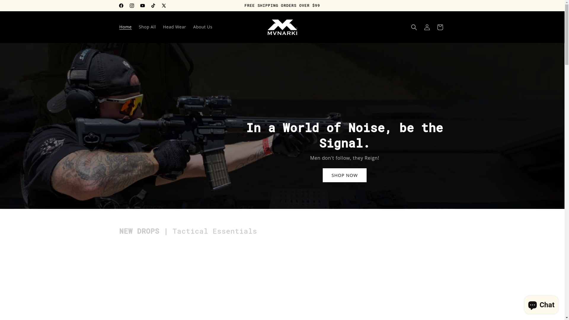 website screenshot of https://mvnarki.store/