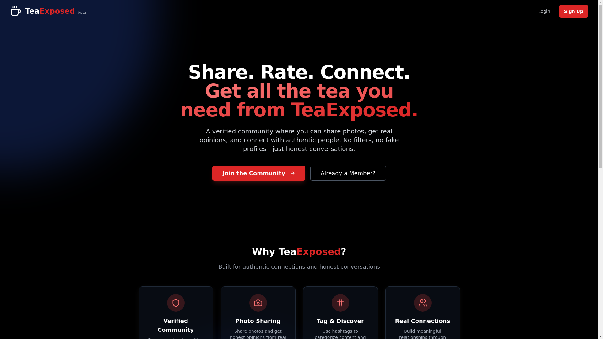 website screenshot of https://teaxposed.com/