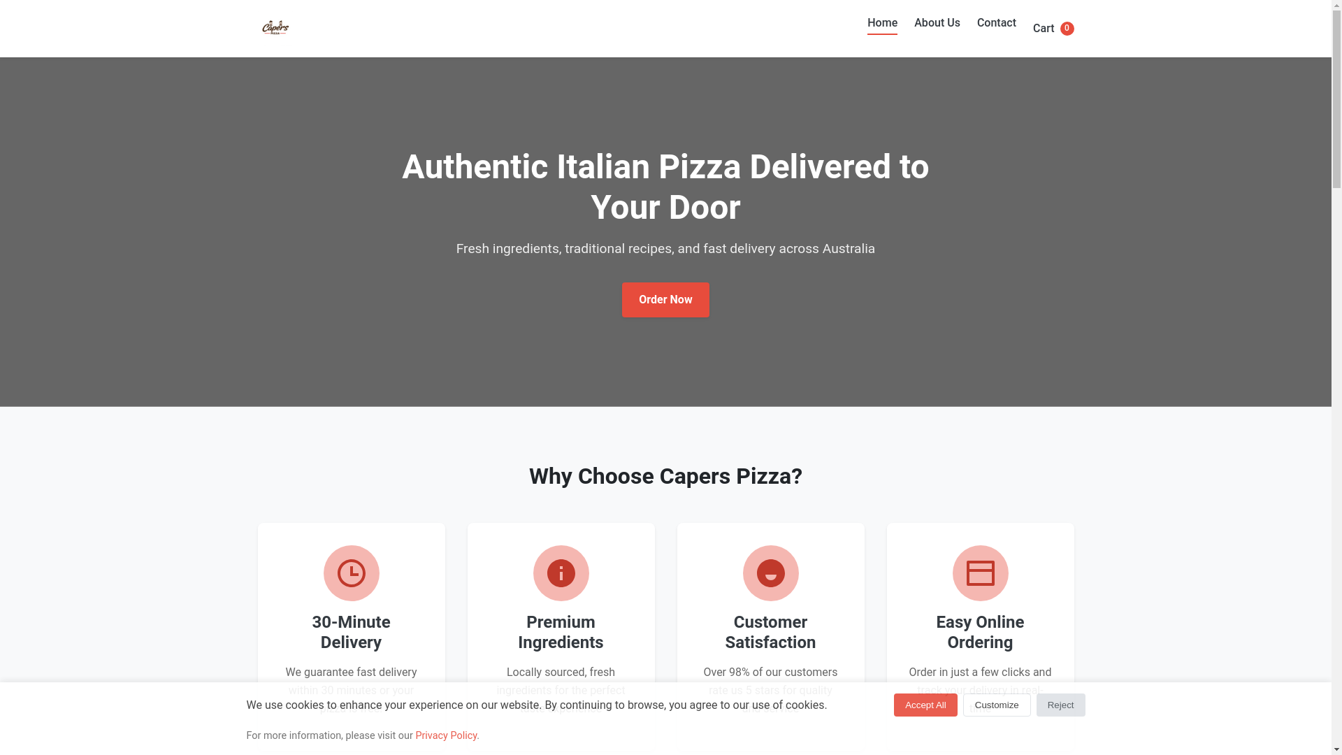 website screenshot of https://plzza-capers.com/