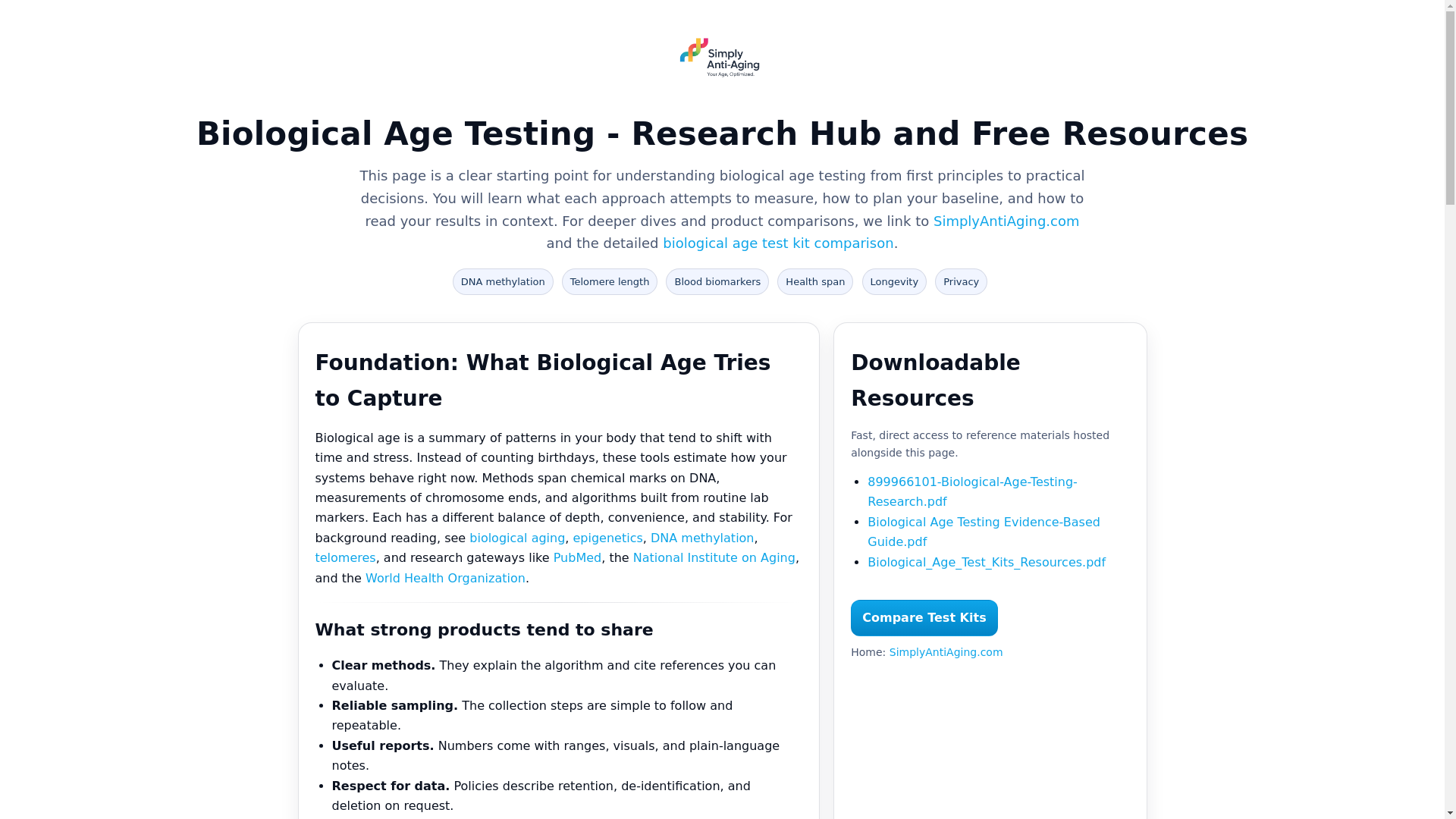 website screenshot of https://simplyantiaging.pages.dev/