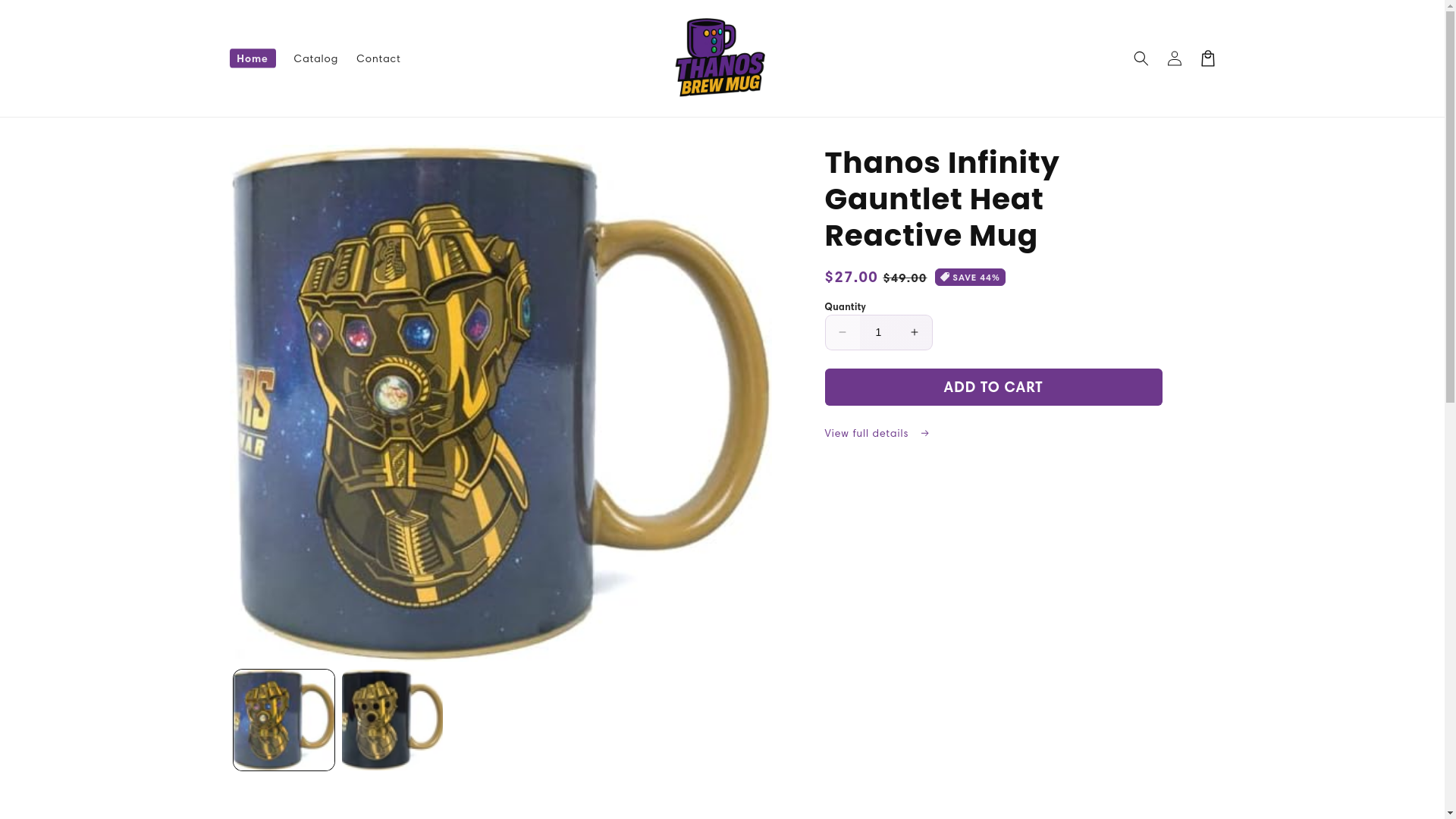 website screenshot of https://thanosmug.com/