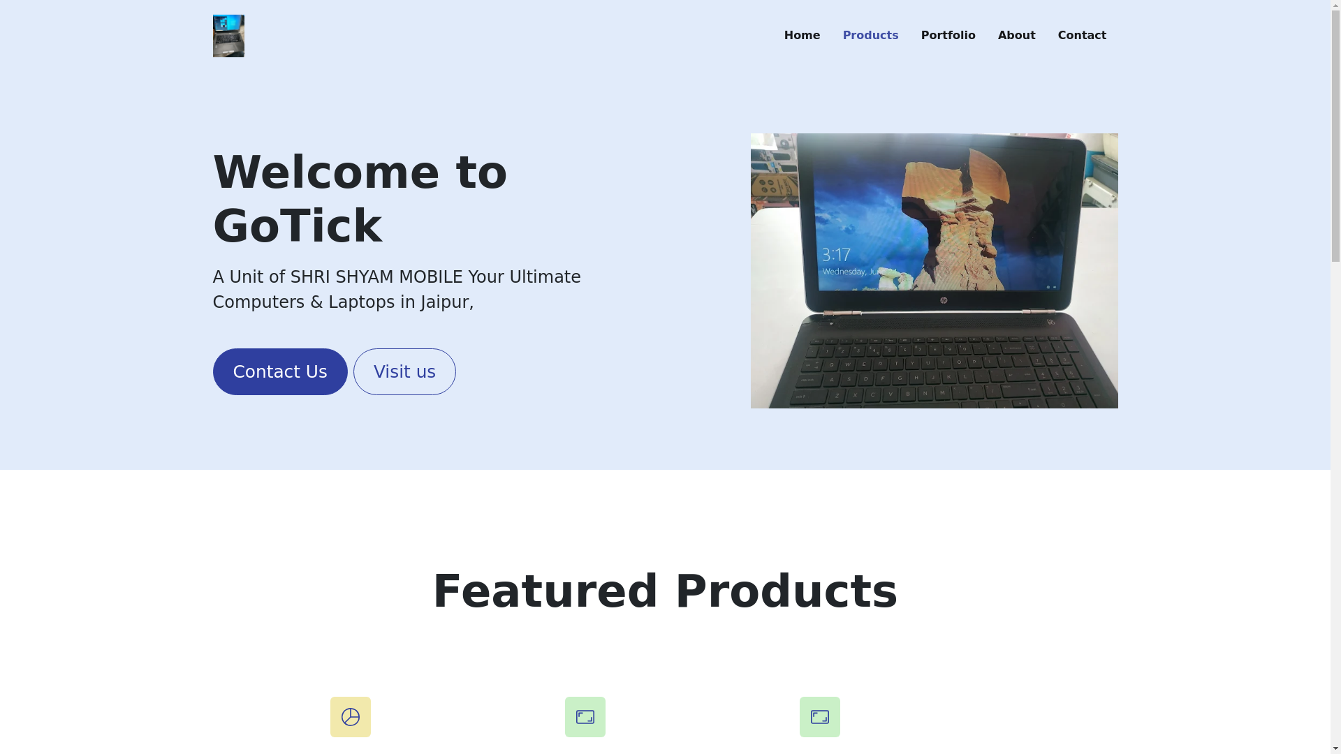 website screenshot of https://gotick.co.in/