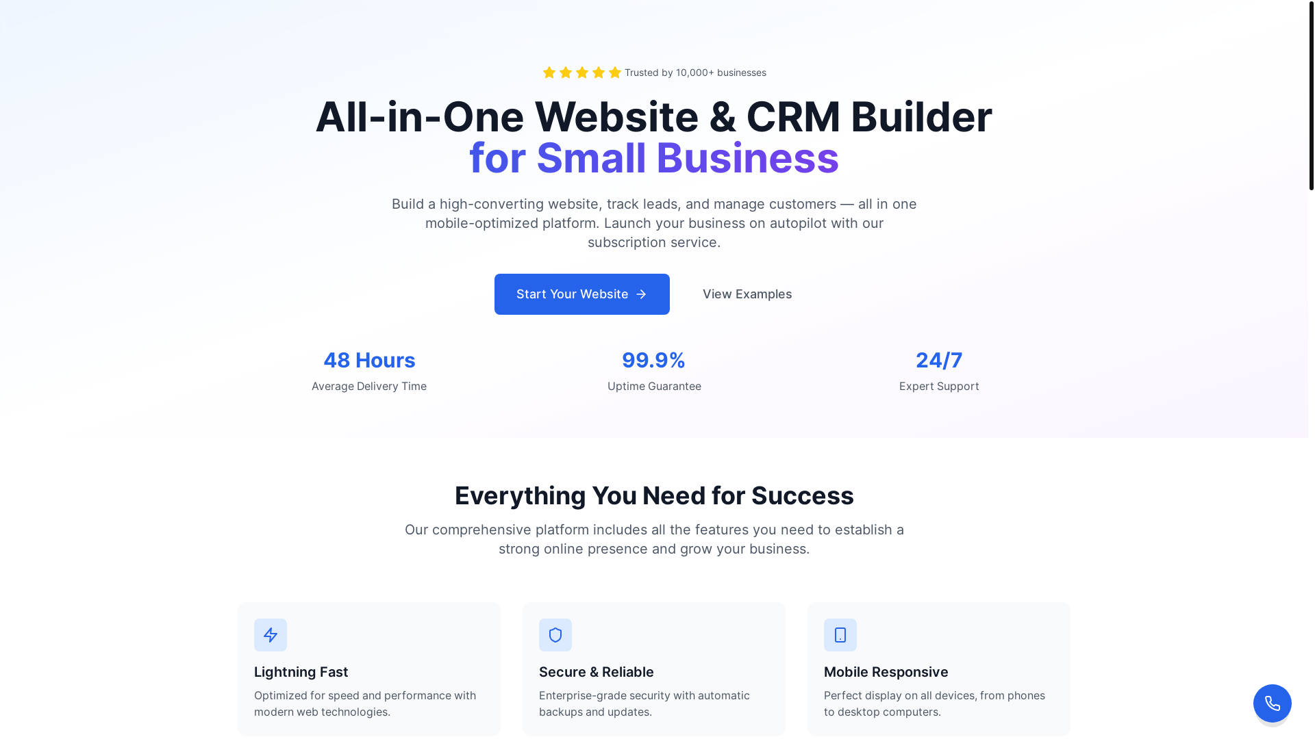 website screenshot of https://siteforge.live/