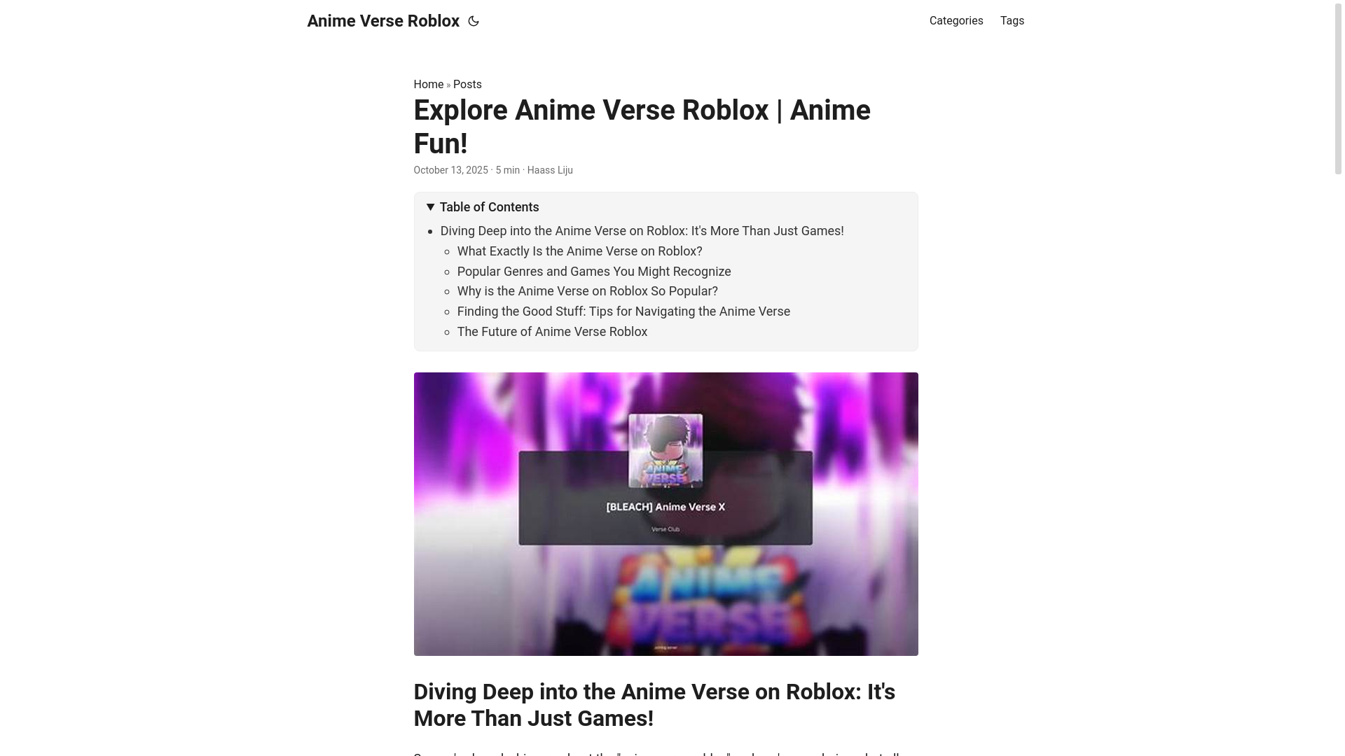 website screenshot of https://anime-verse-roblox.pages.dev/