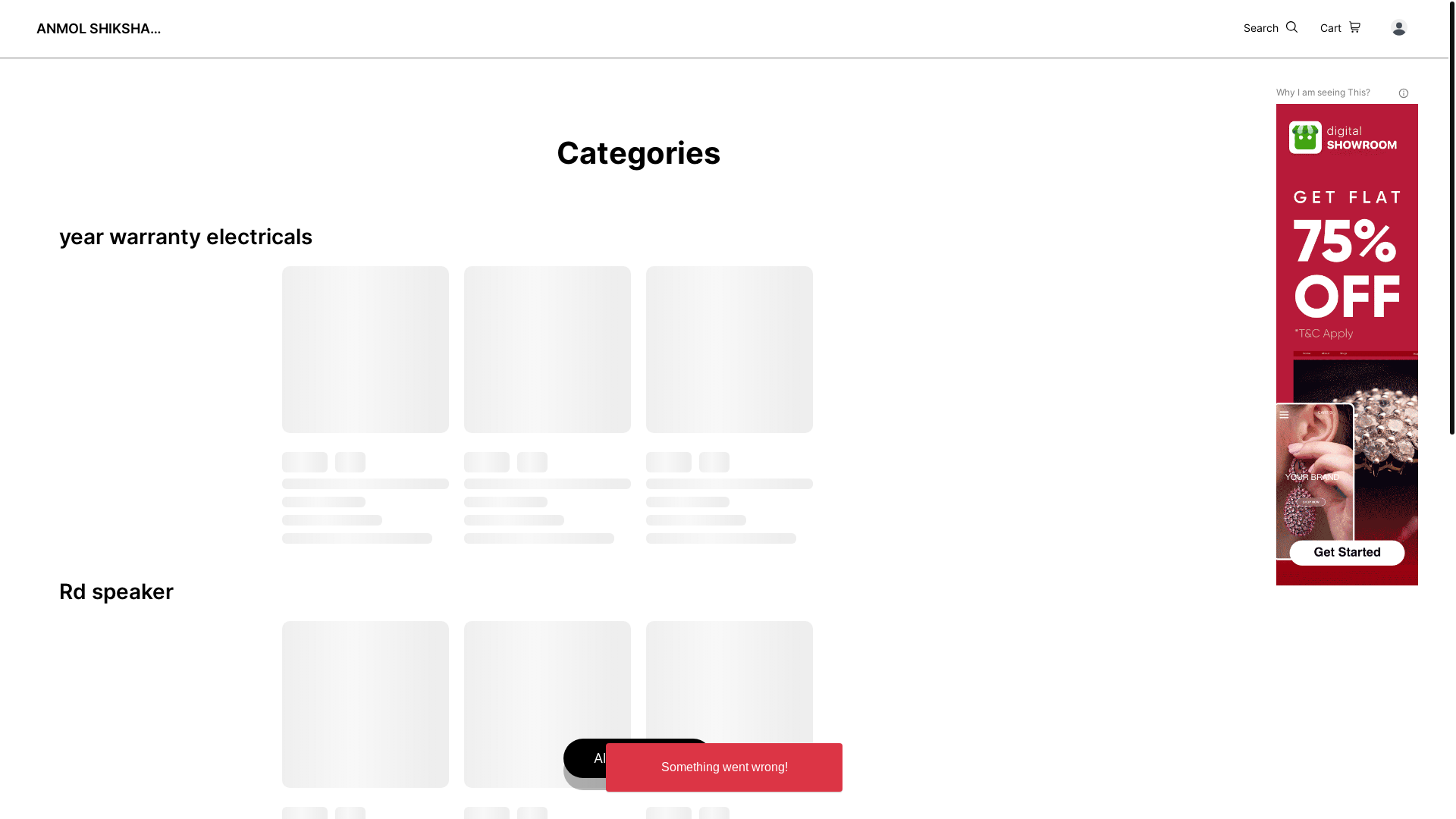 website screenshot of https://anmolshikshaconfectionery.co.in/