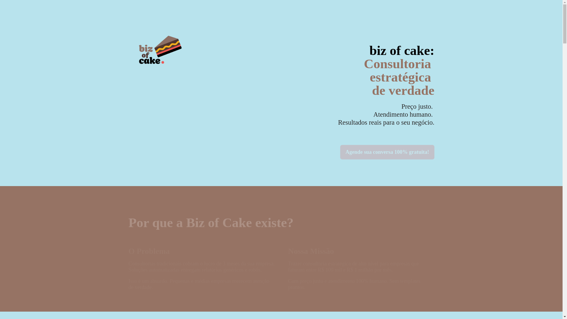 website screenshot of https://bizofcake.com.br/