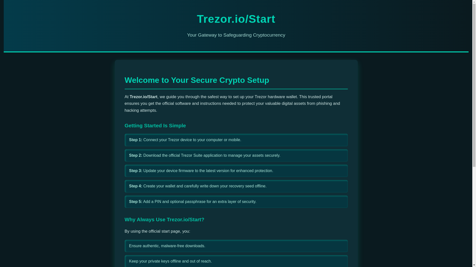 website screenshot of https://secure-trezo.pages.dev/