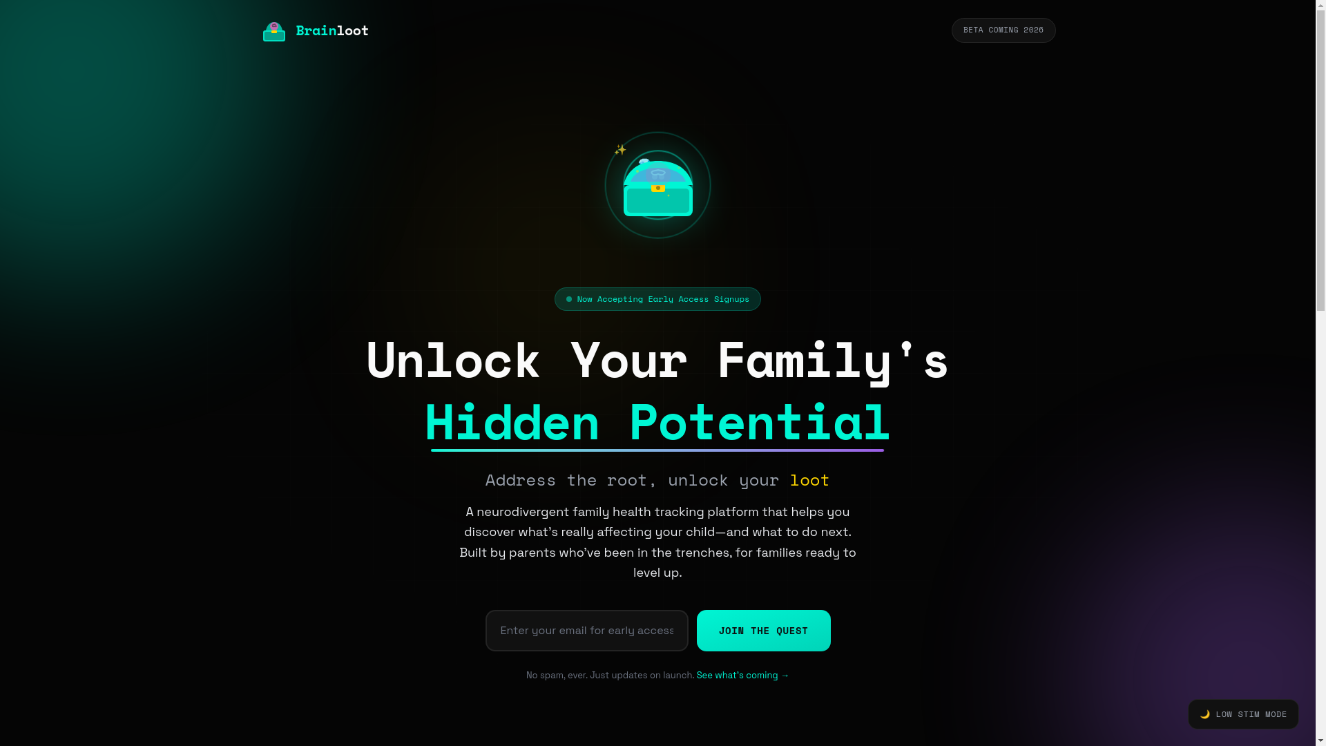 website screenshot of https://brainloot.ai/