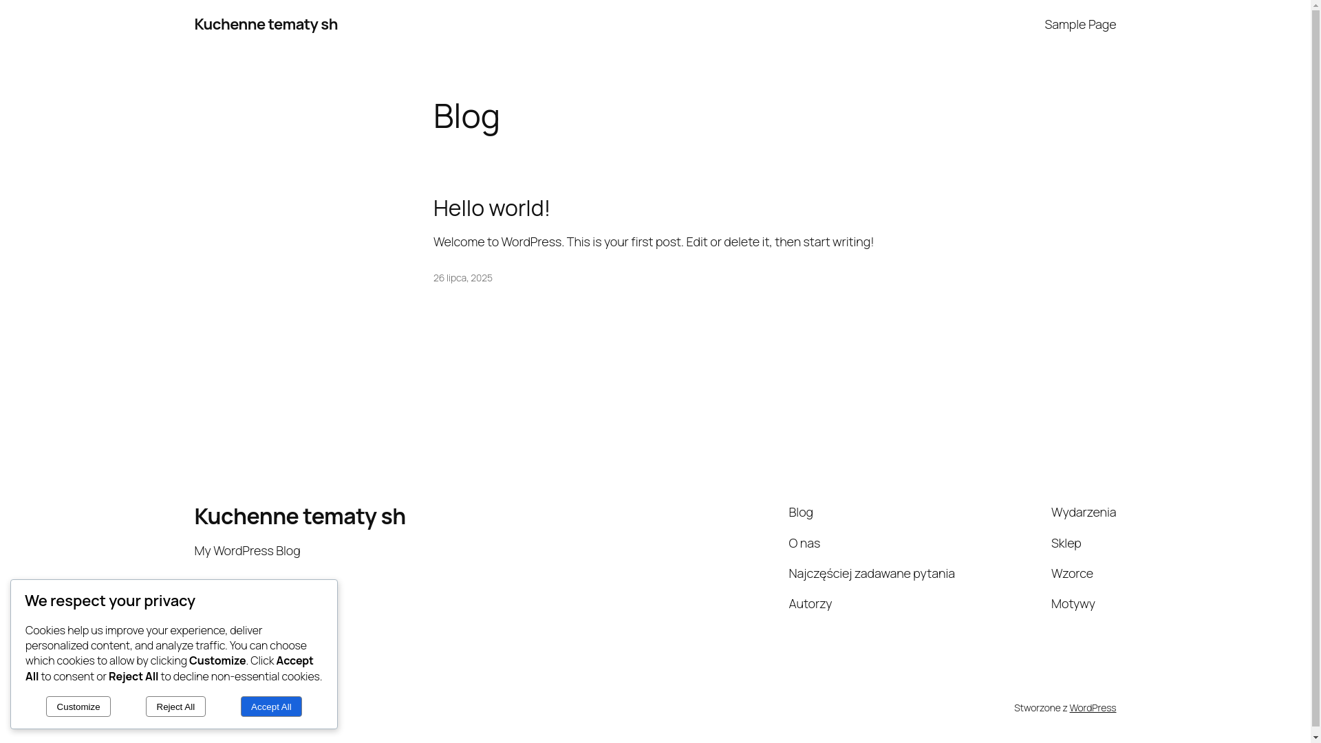 website screenshot of https://kuchennetematy.pl/