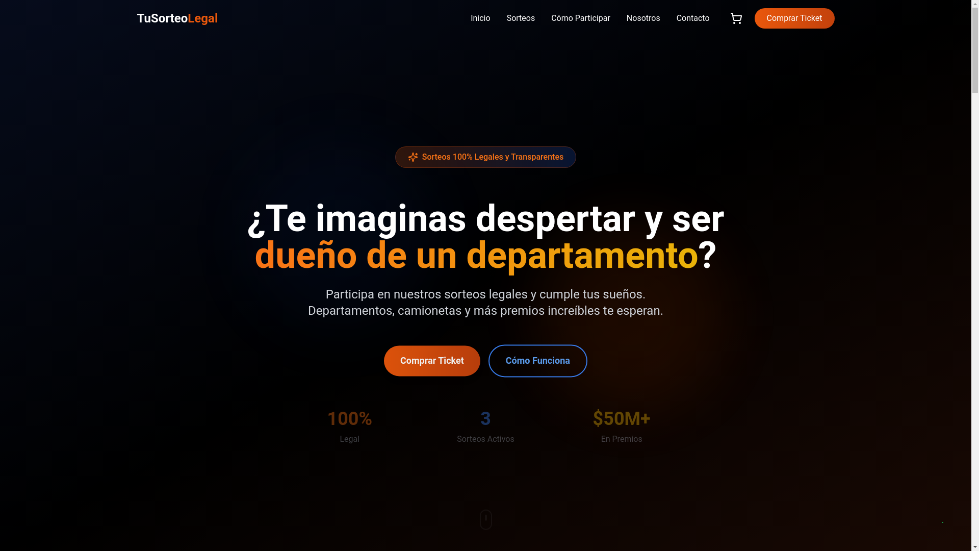 website screenshot of https://tusorteolegal.cl/