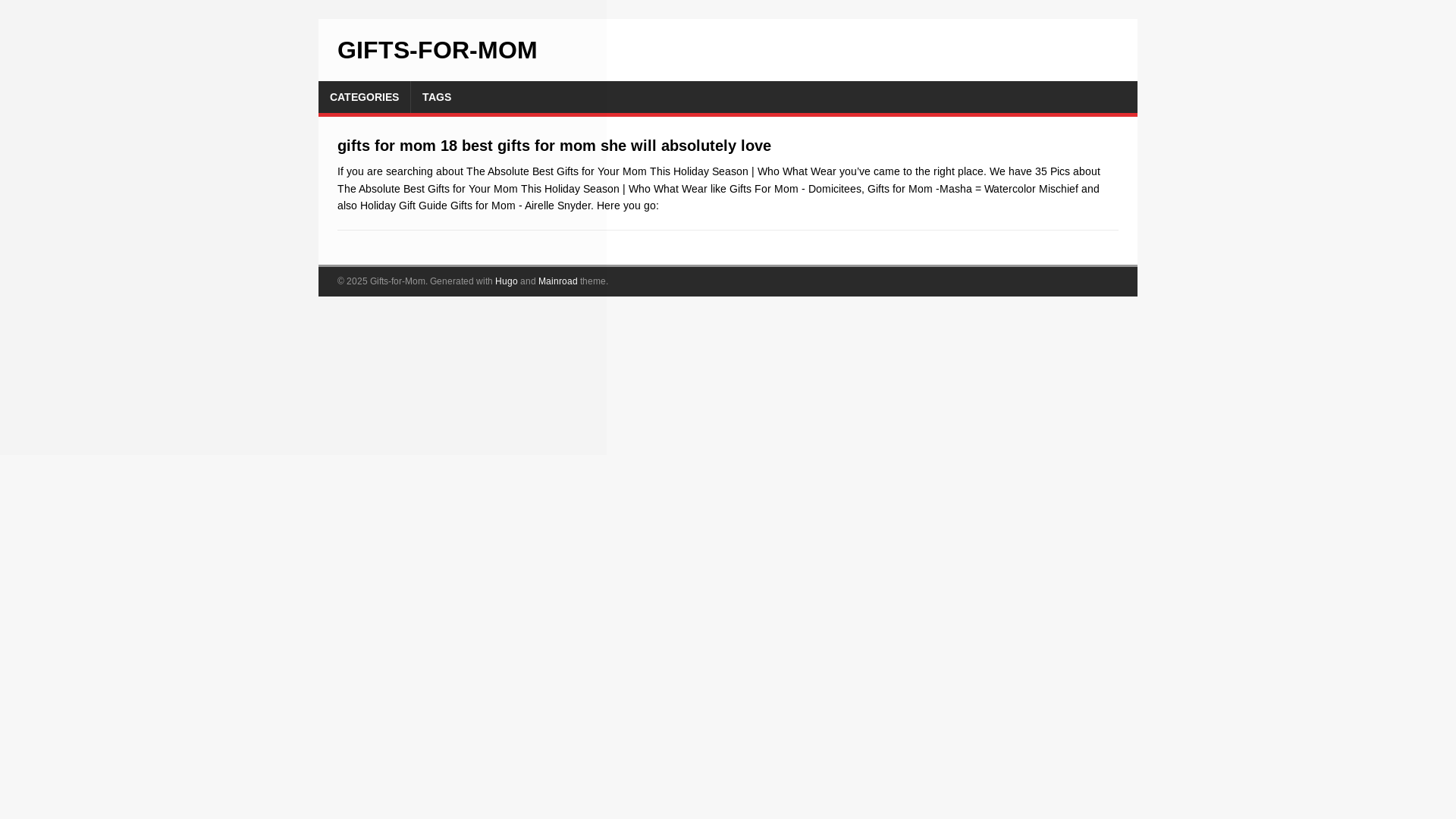 website screenshot of https://gifts-for-mom.pages.dev/
