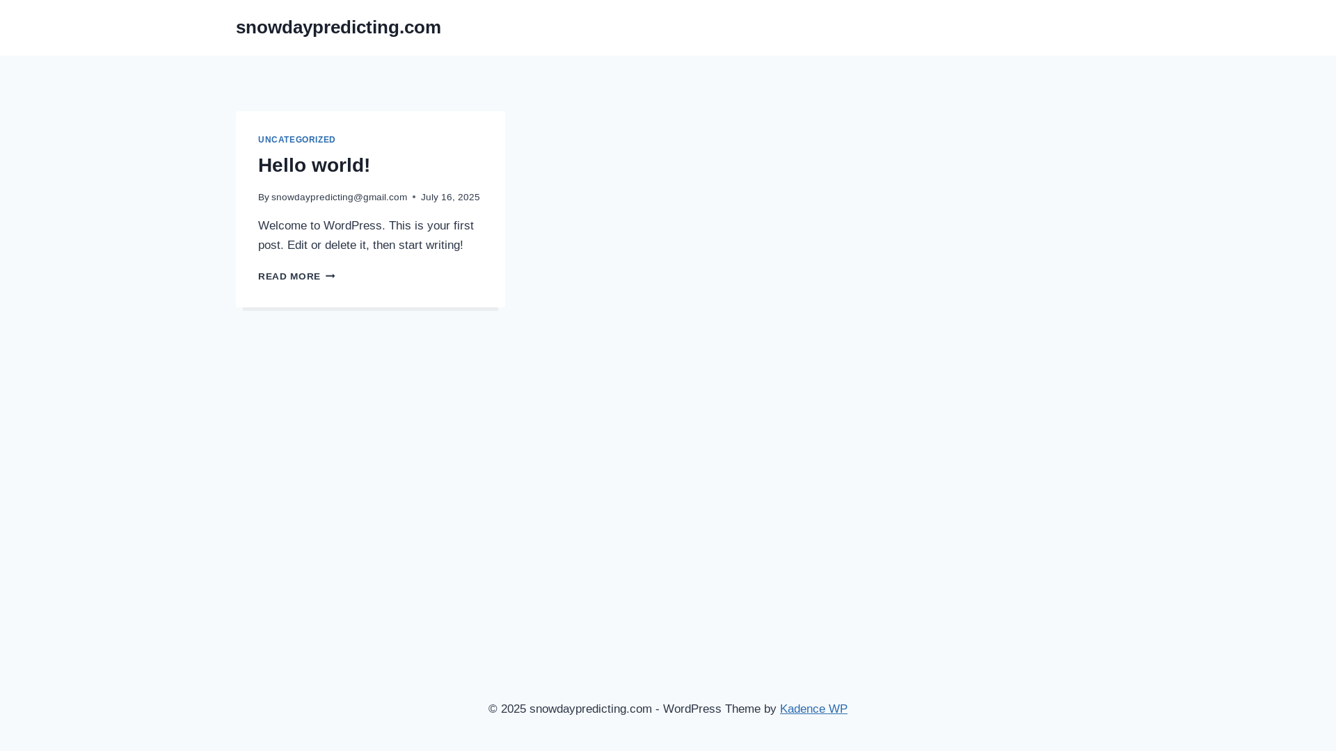 website screenshot of https://snowdaypredicting.com/