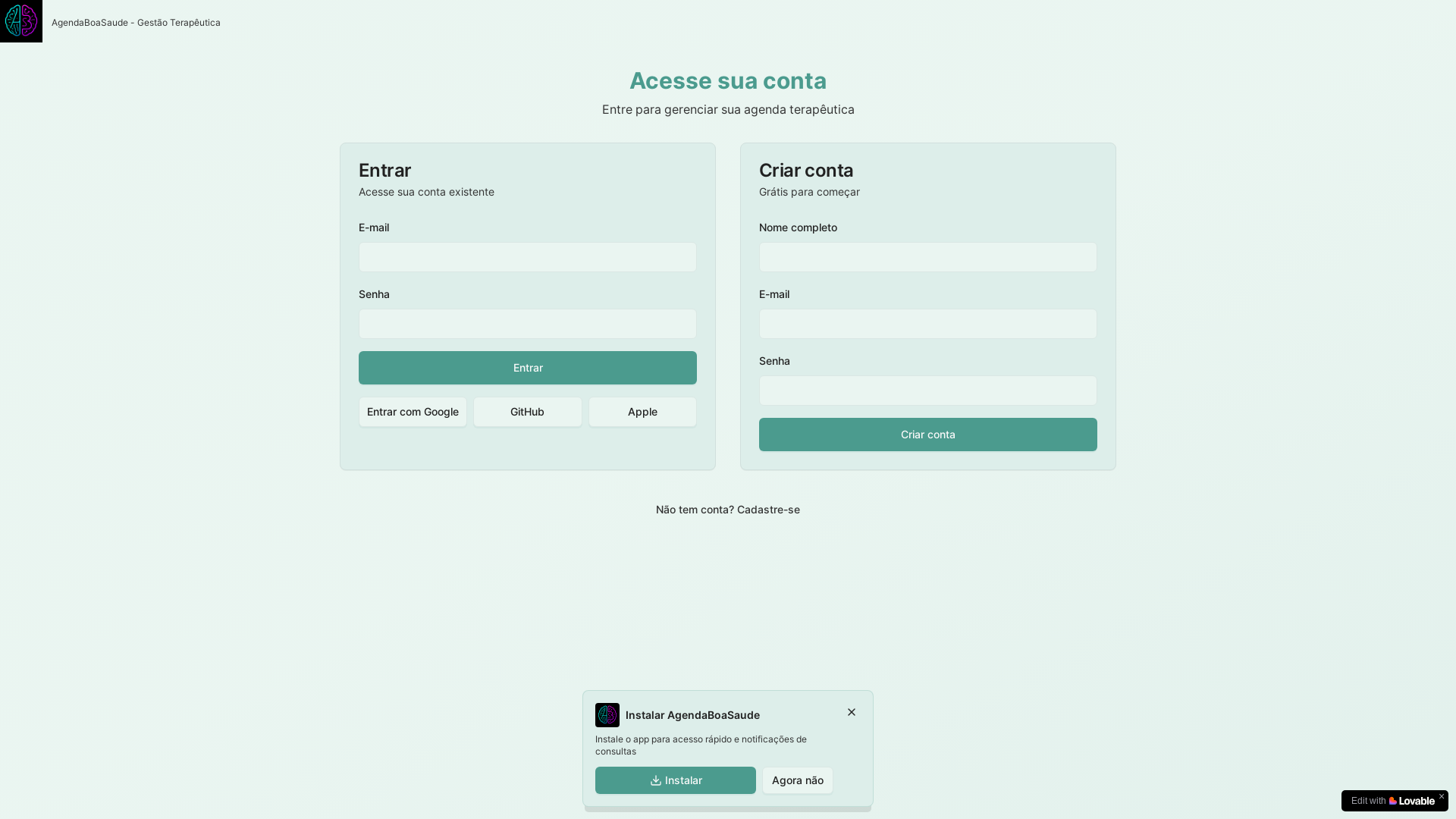 website screenshot of https://agendaboasaude.com.br/