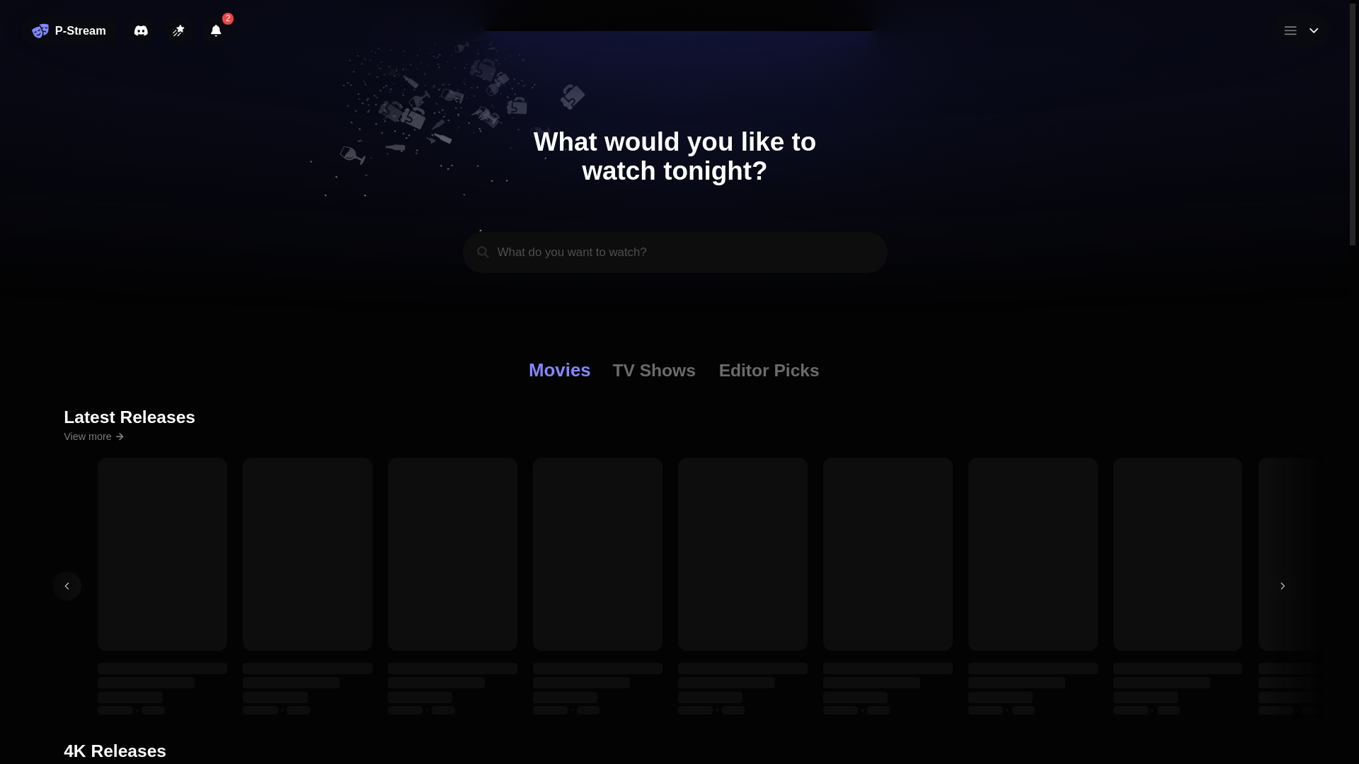 website screenshot of https://p-stream-d8m.pages.dev/