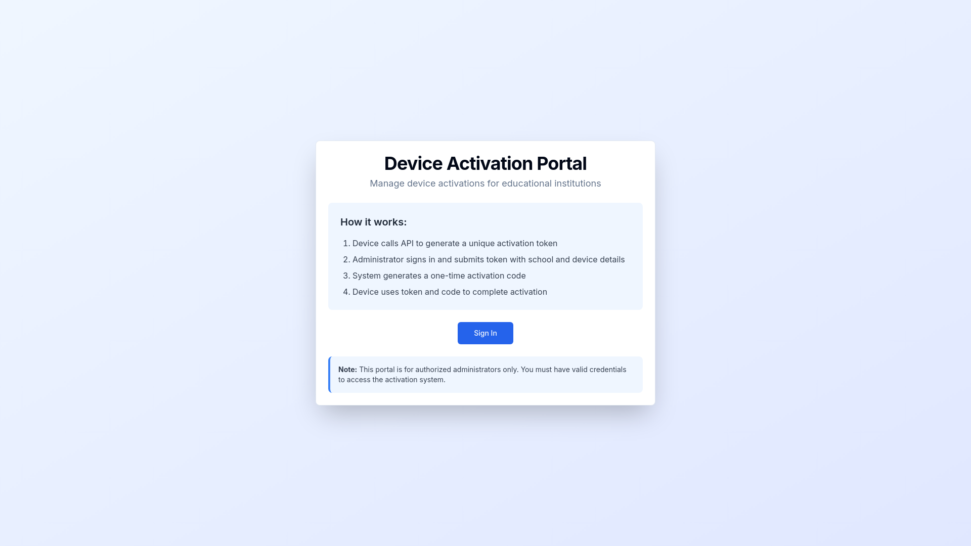 website screenshot of https://activate.white-board.io