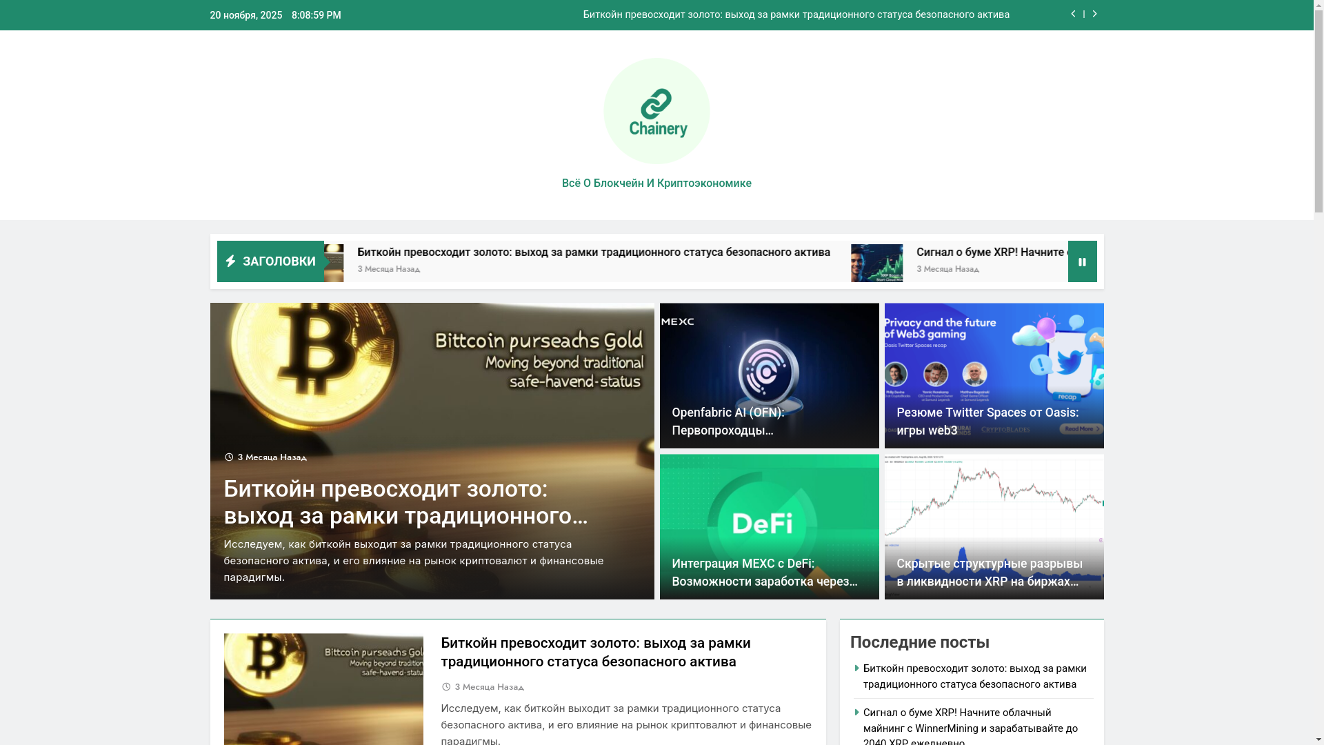 website screenshot of https://chainery.my/