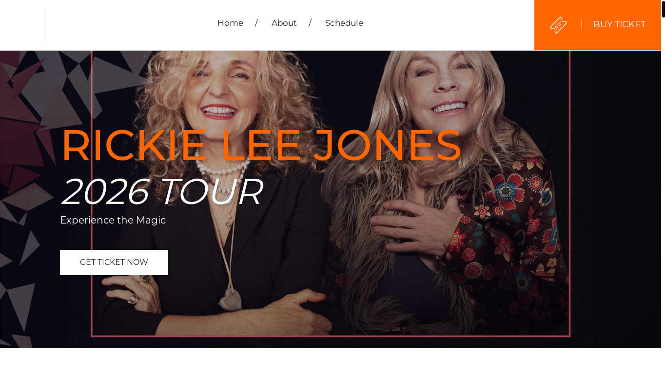 website screenshot of https://rickieleejonestour.org/