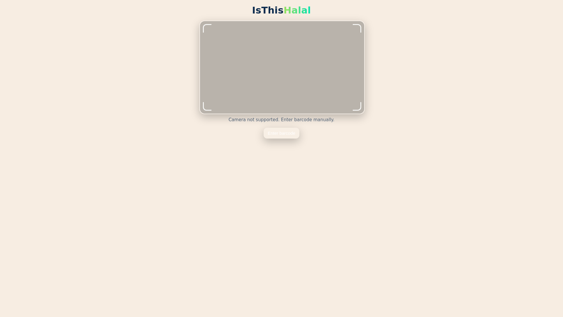 website screenshot of https://isthishalal.app/