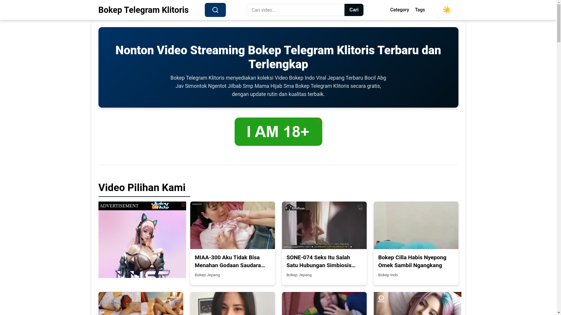 website screenshot of https://bokeptelegramklitoris.pages.dev/