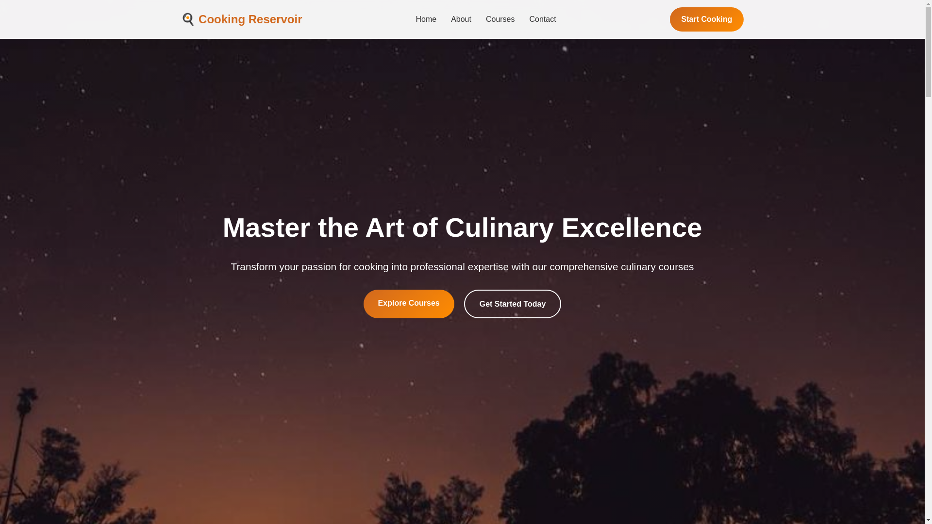 website screenshot of https://cookingreservoir.courses/