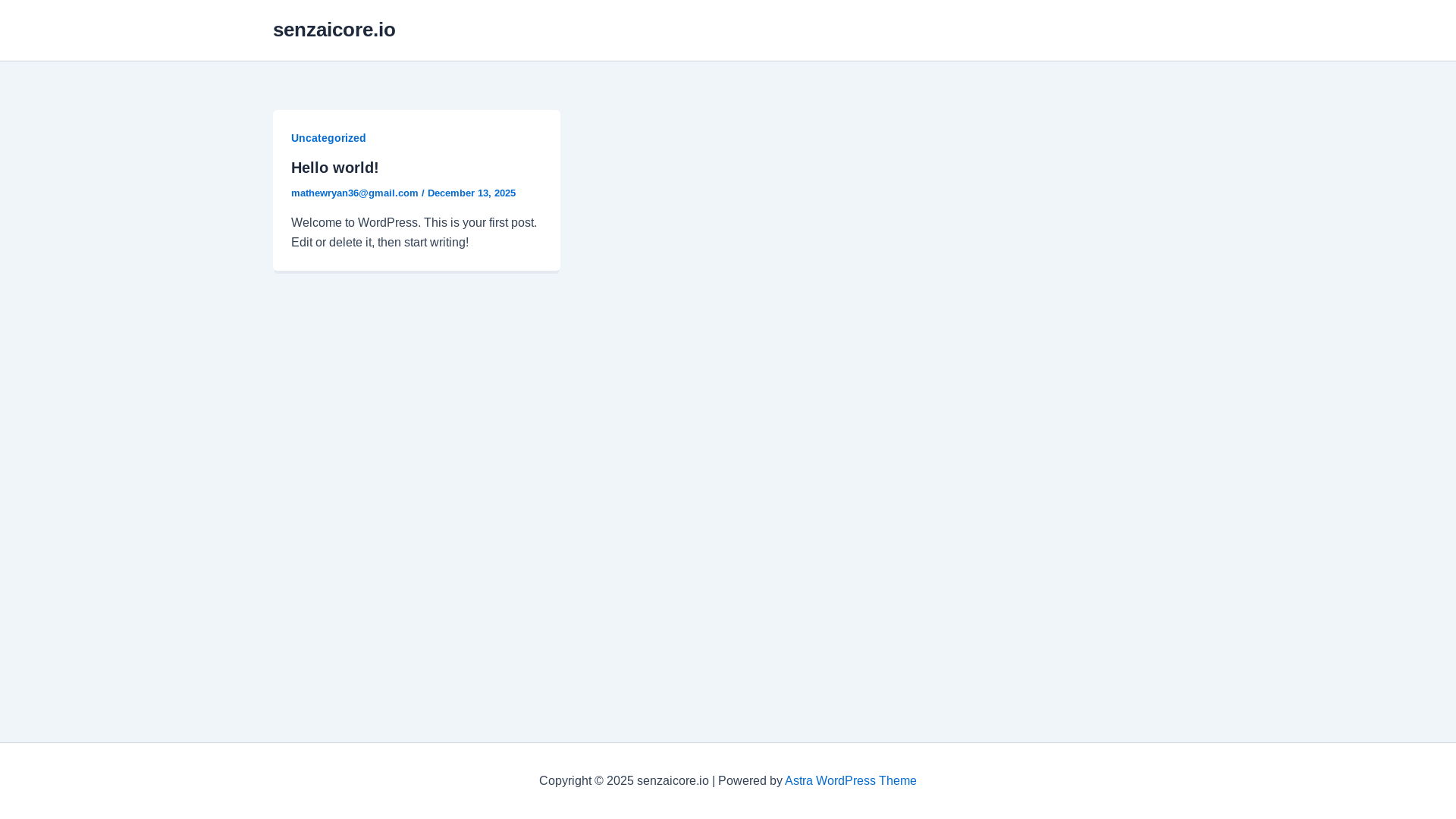 website screenshot of https://senzaicore.io/