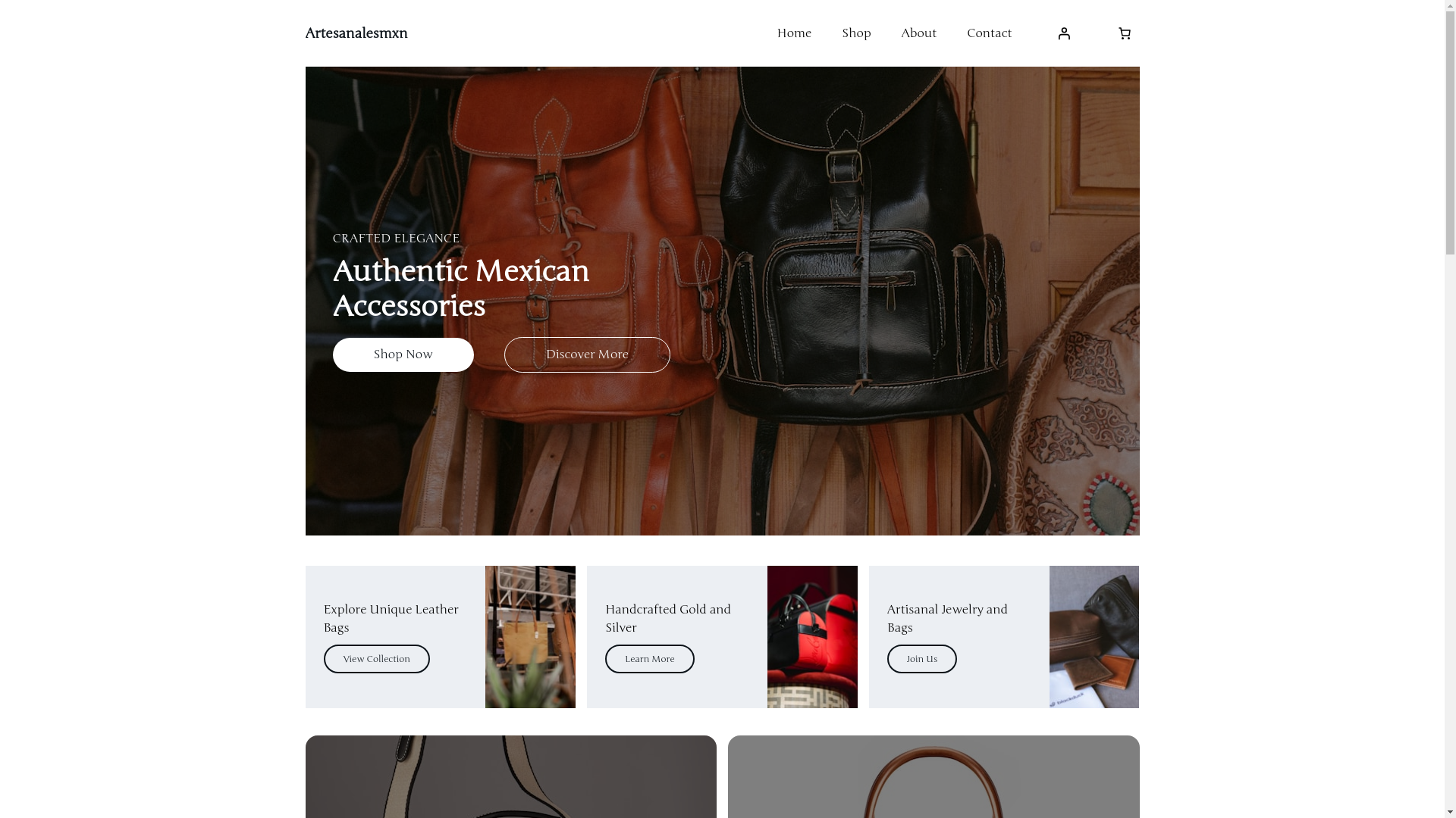 website screenshot of https://artesanalesmxn.com/