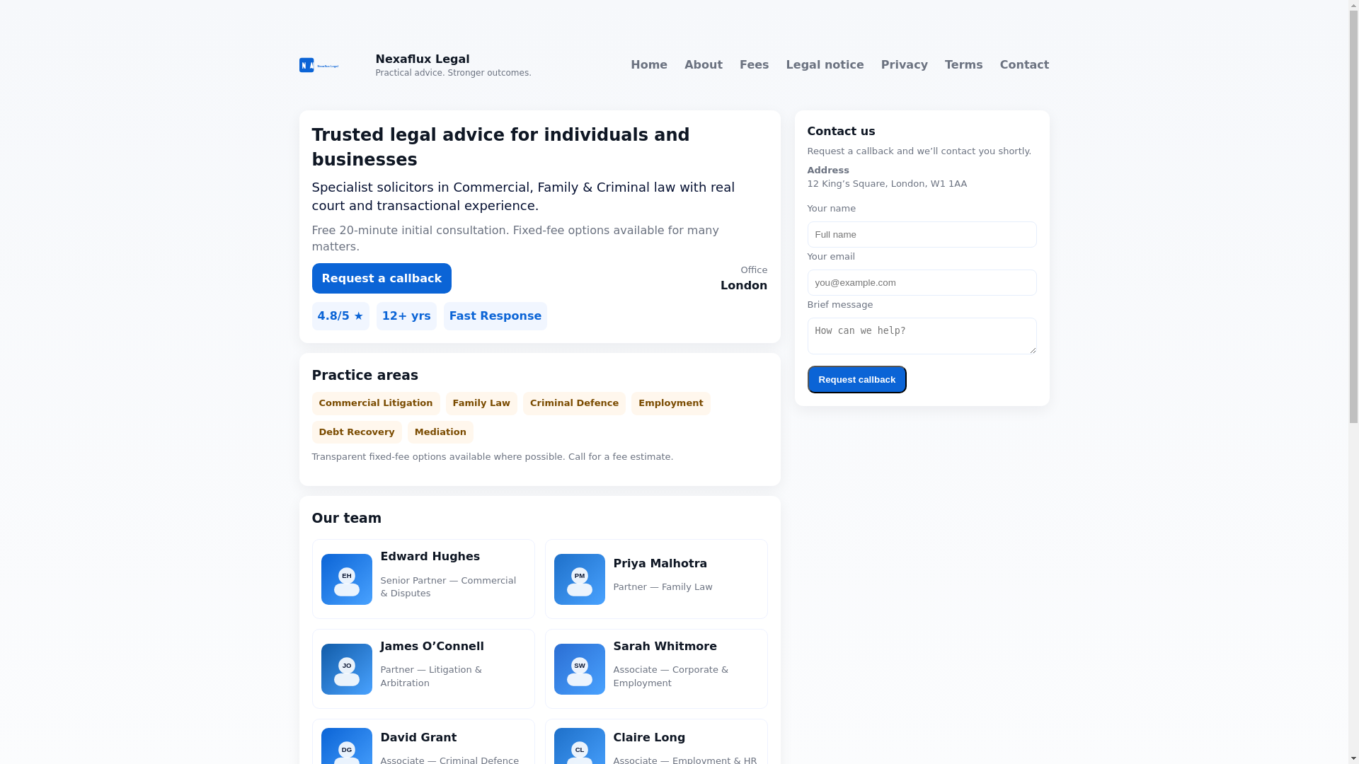 website screenshot of https://nexaflux-73w.pages.dev/