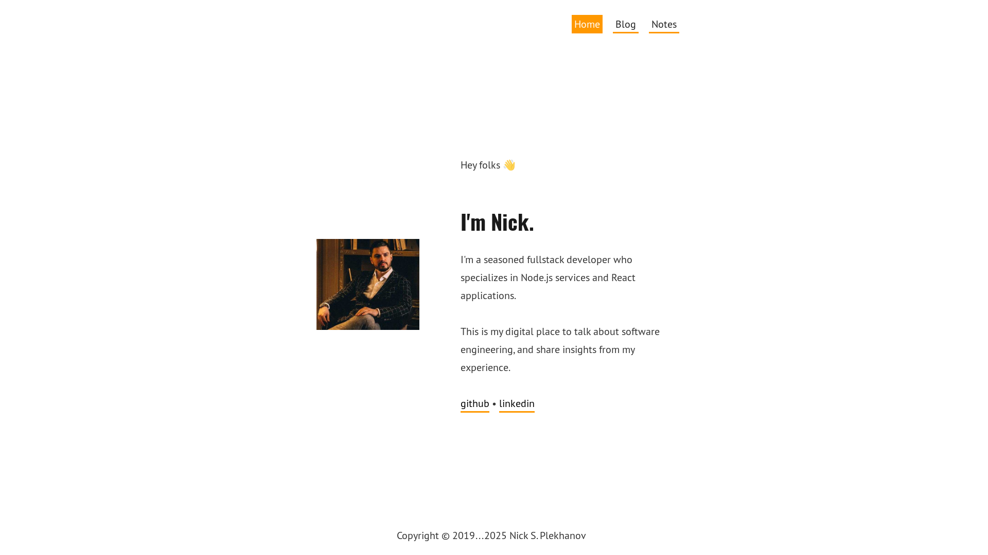 website screenshot of https://plekhanov.me/