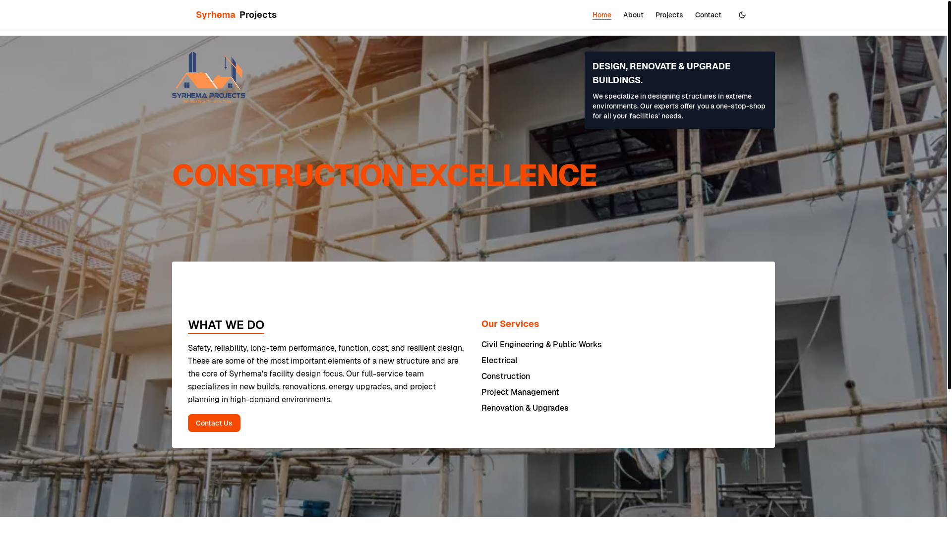 website screenshot of https://syrhemaprojects.com/