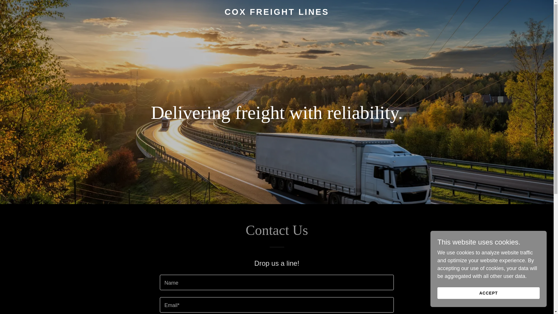 website screenshot of https://coxfreightlines.com/