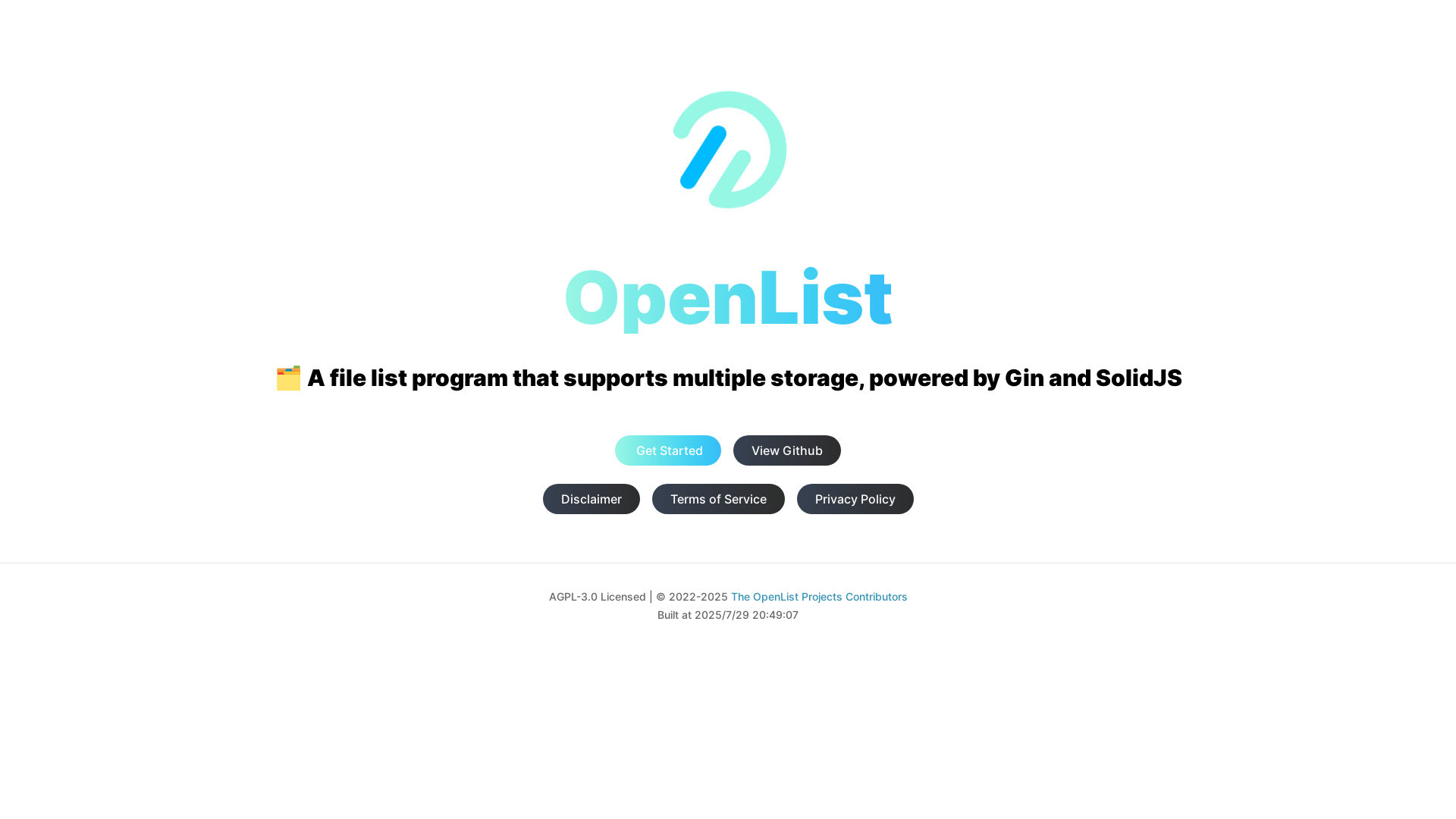 website screenshot of https://oplist.org