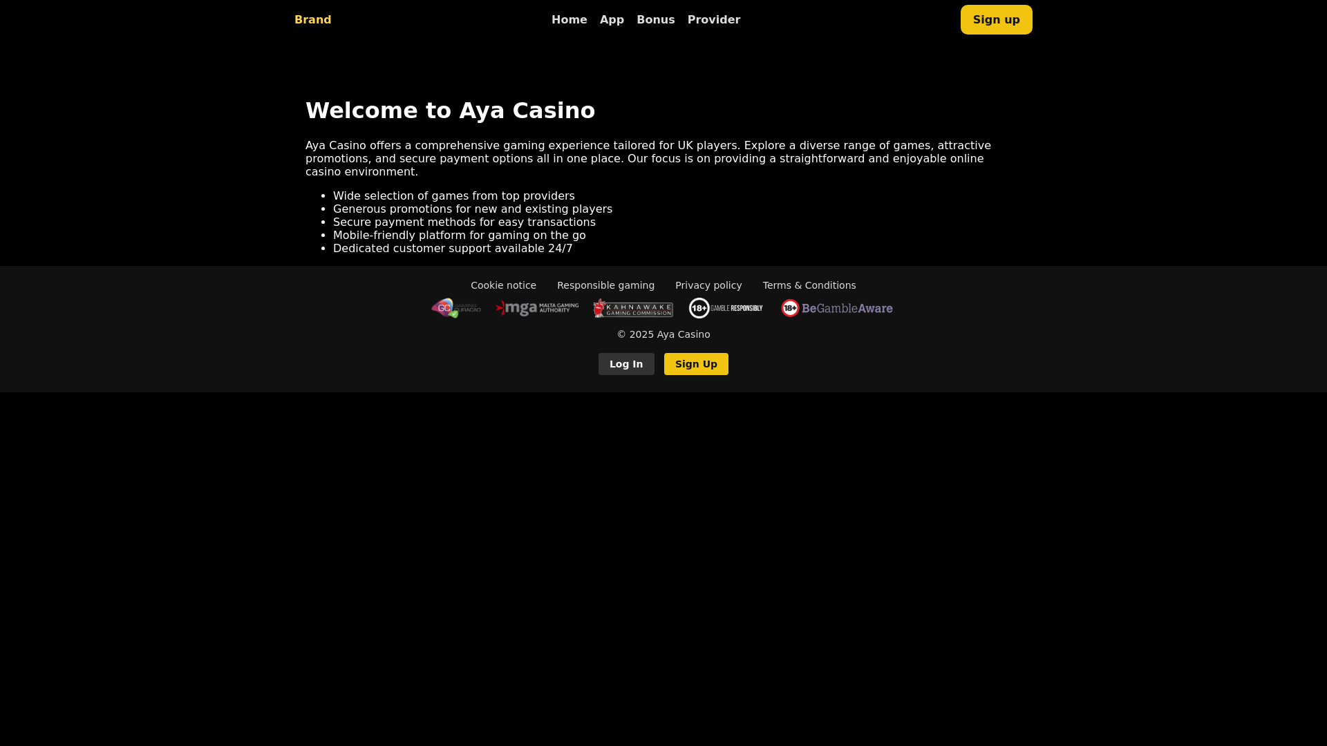 website screenshot of https://ayacasino-games.pages.dev/