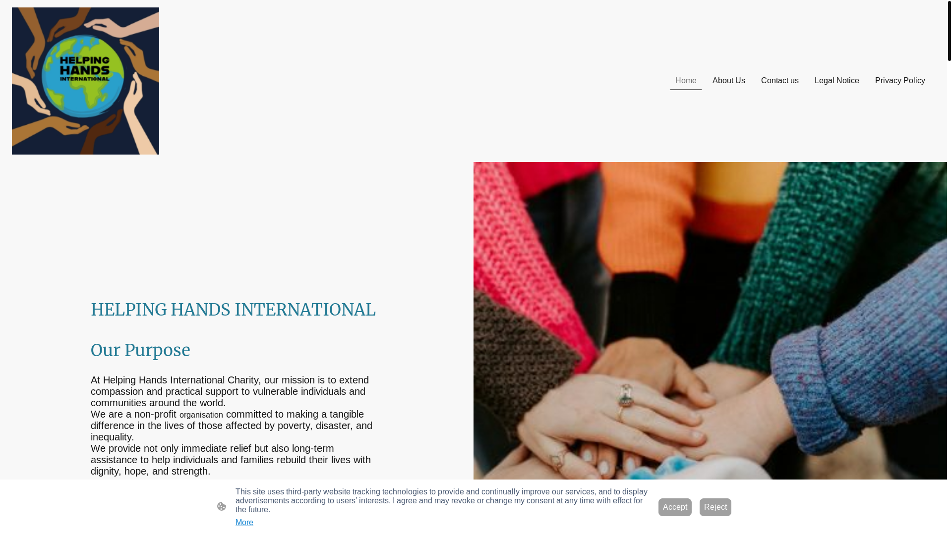 website screenshot of https://hhands.online/