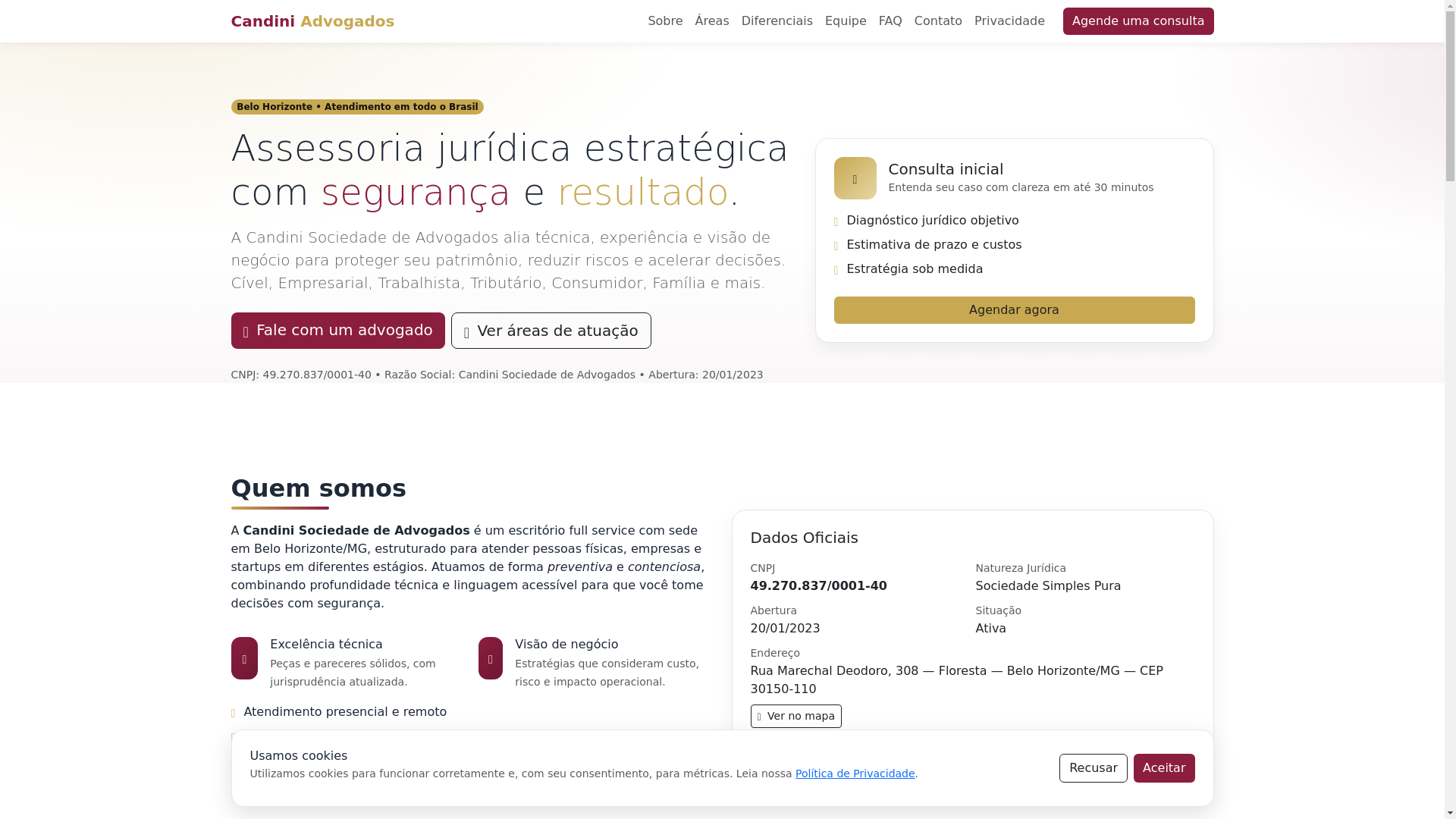 website screenshot of https://candiniadvogados.site/
