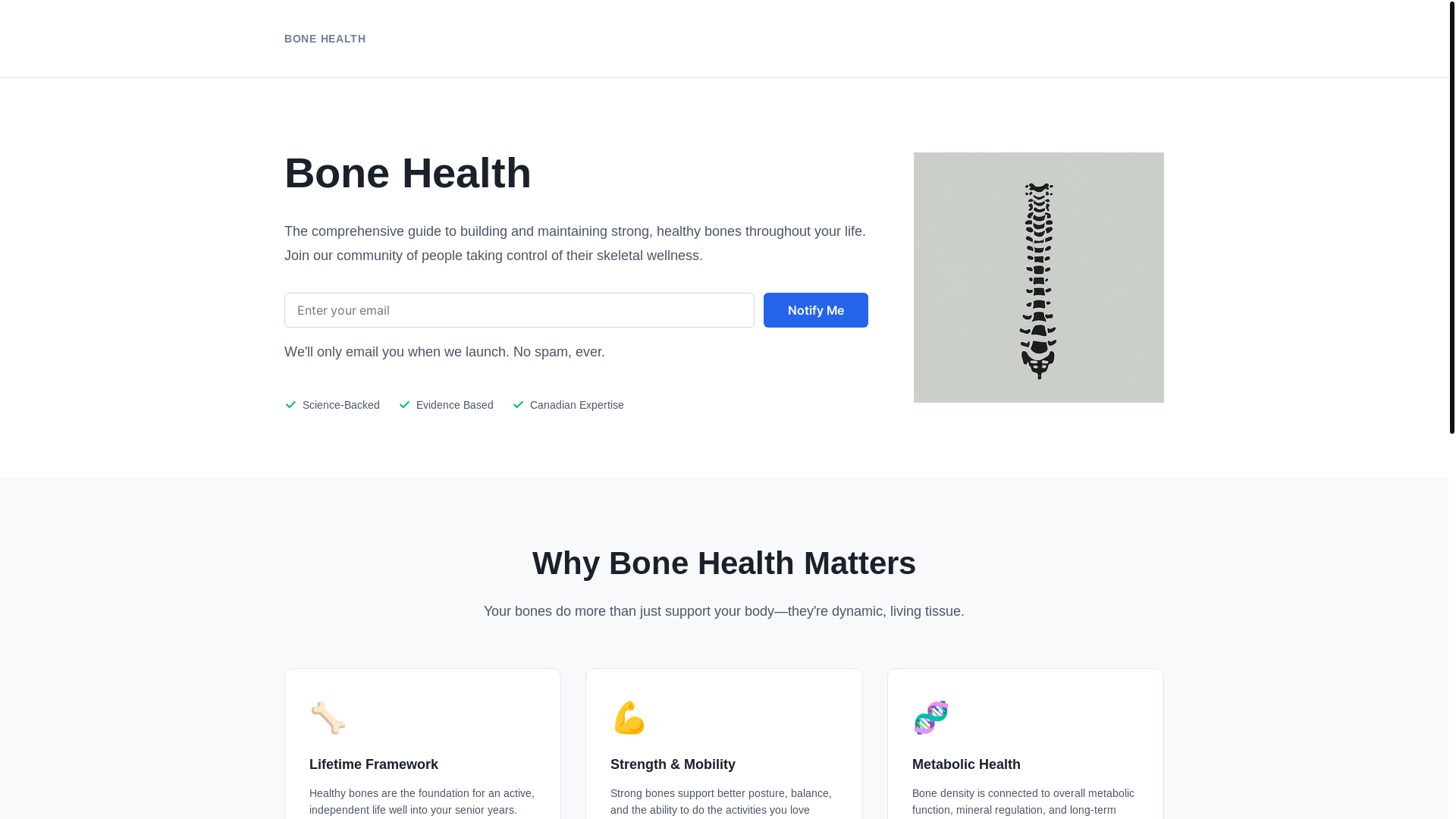 website screenshot of https://bonehealth.ca/