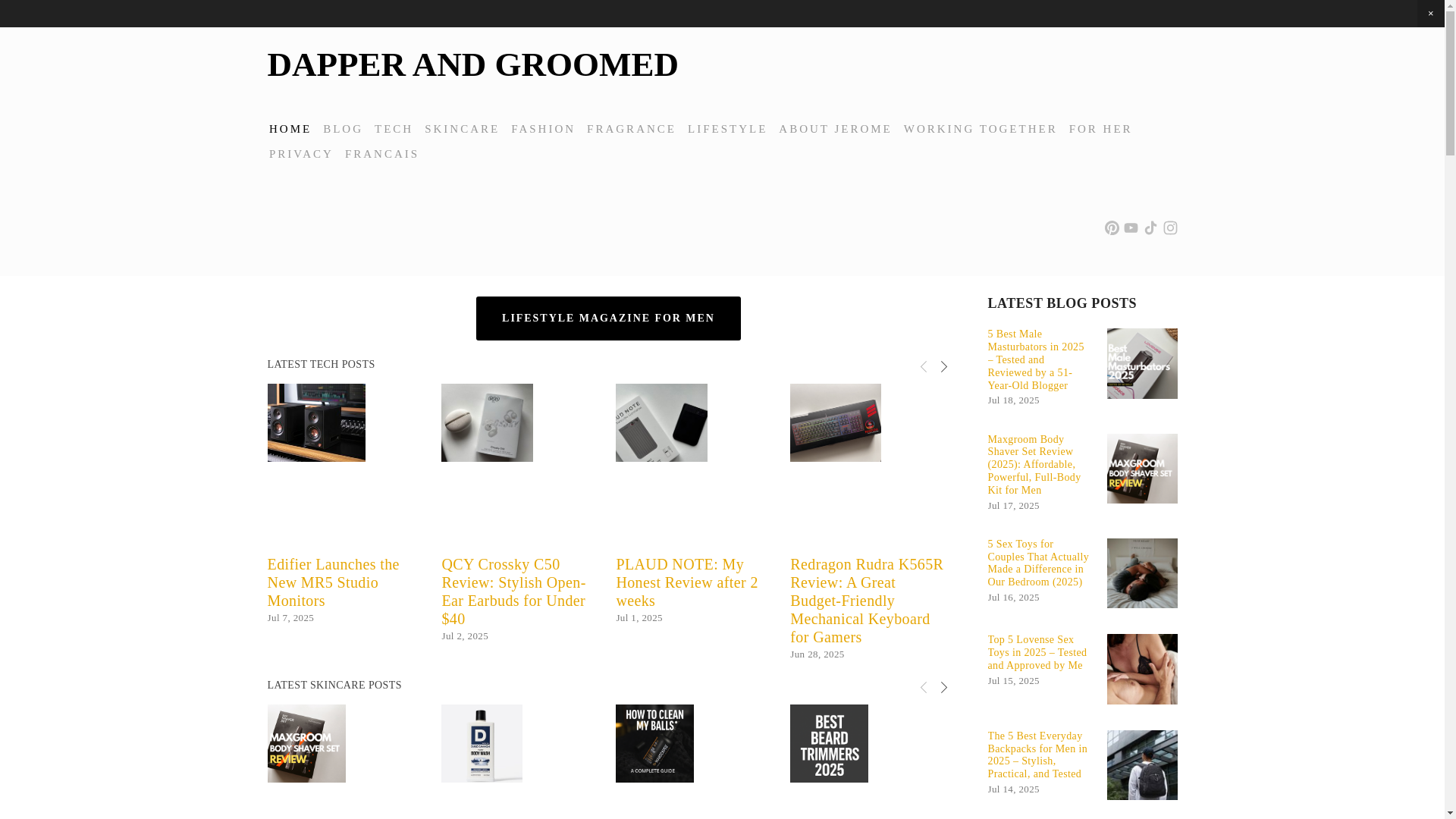 website screenshot of https://dapperandgroomed.co.uk/
