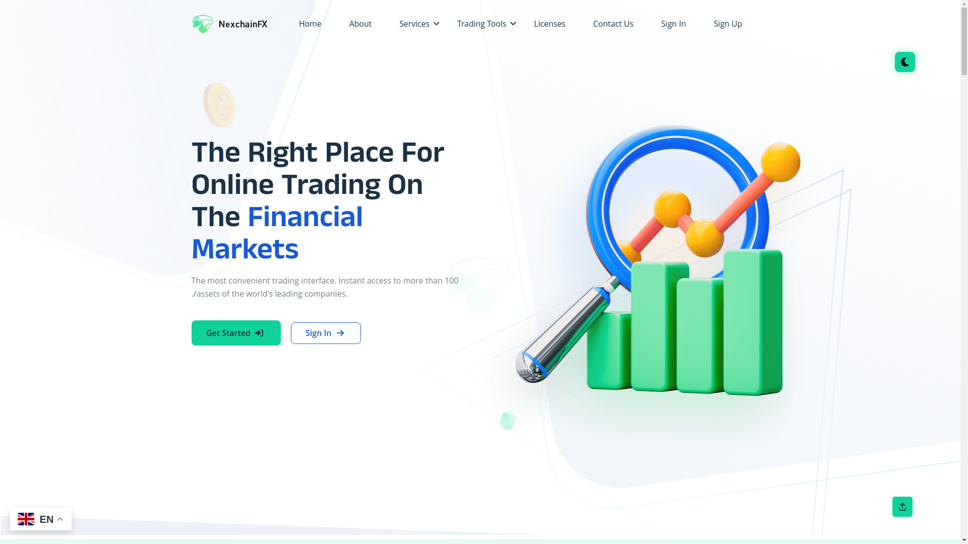 website screenshot of https://nexchainfx.pro/