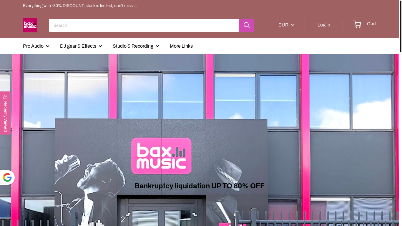 website screenshot of https://baxmusic.za.com/