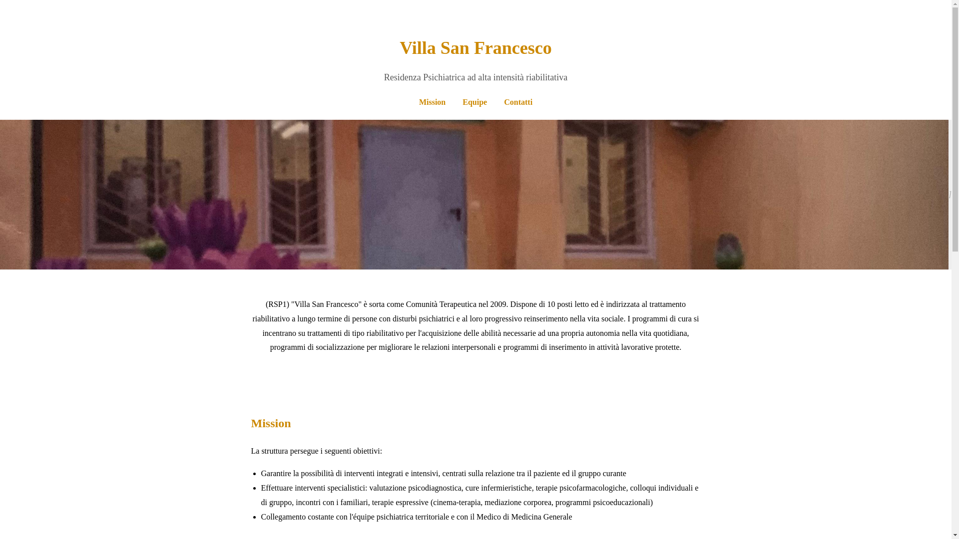 website screenshot of https://villasanfrancesco.info/