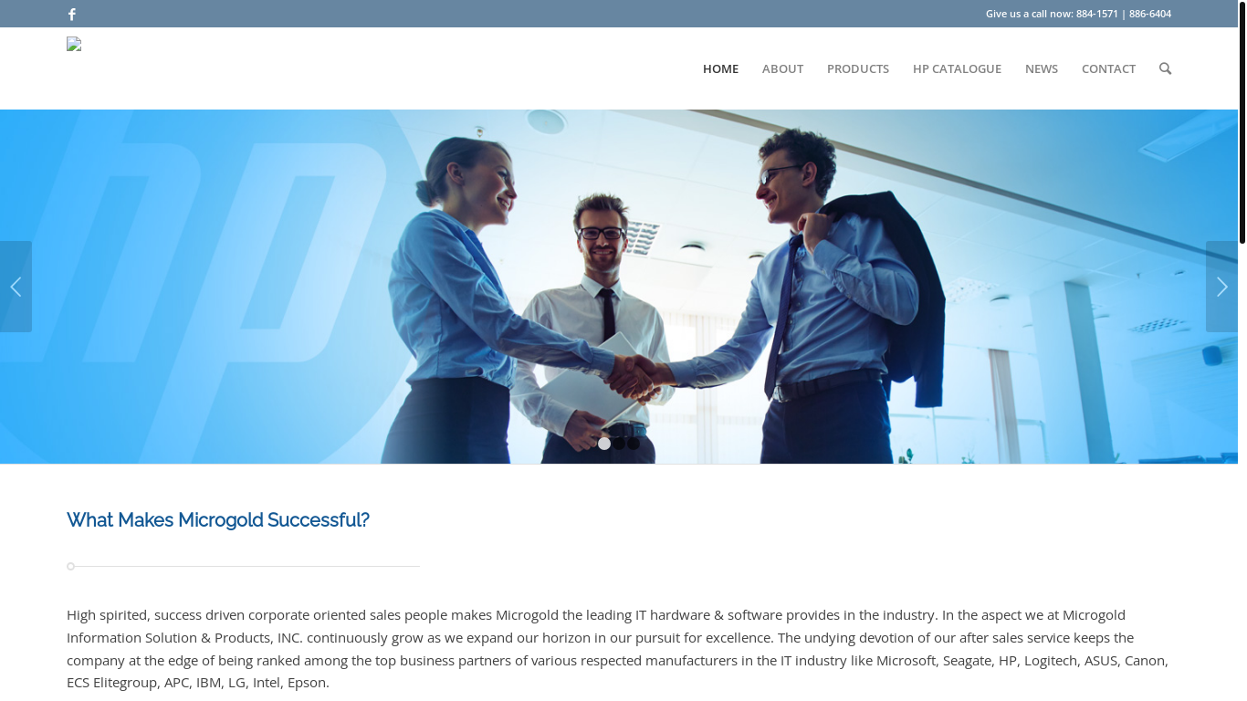 website screenshot of https://www.microgold.com.ph/