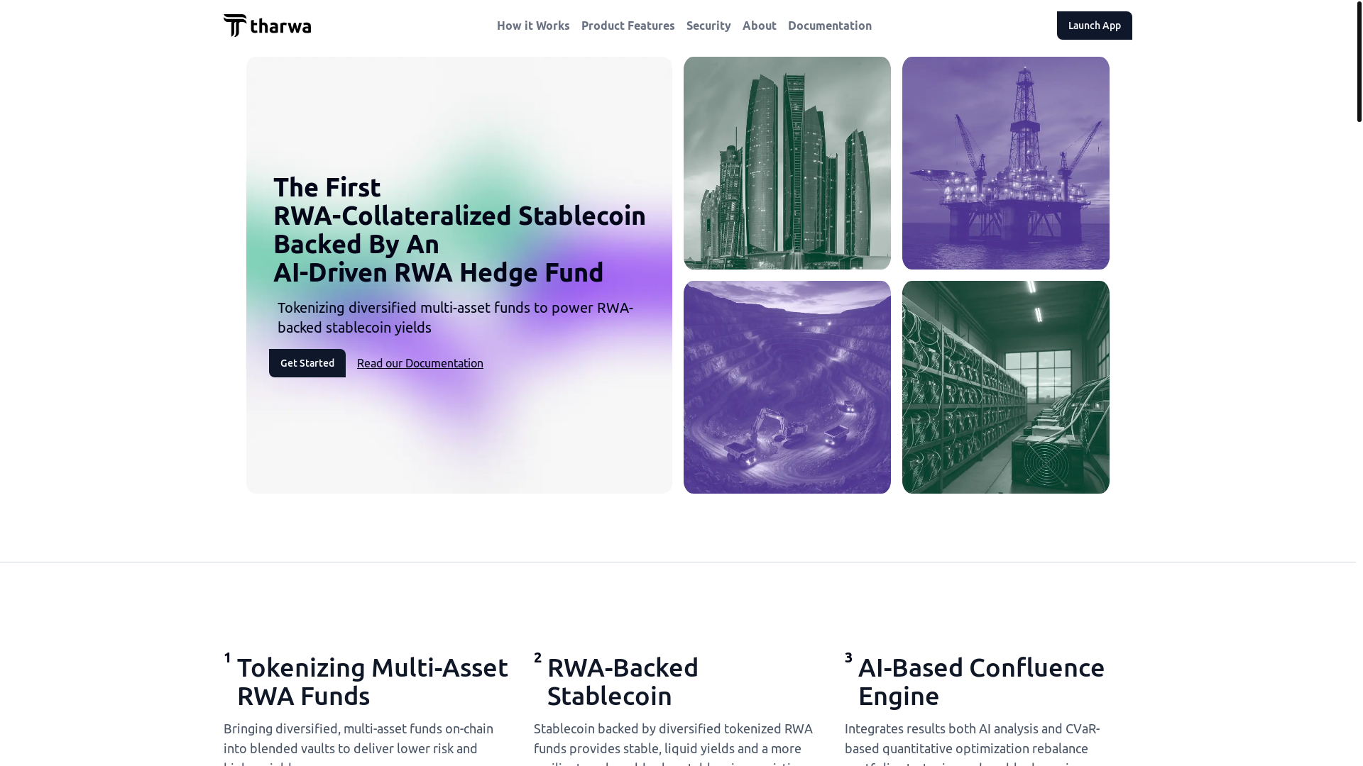 website screenshot of https://tharwacoin.com/
