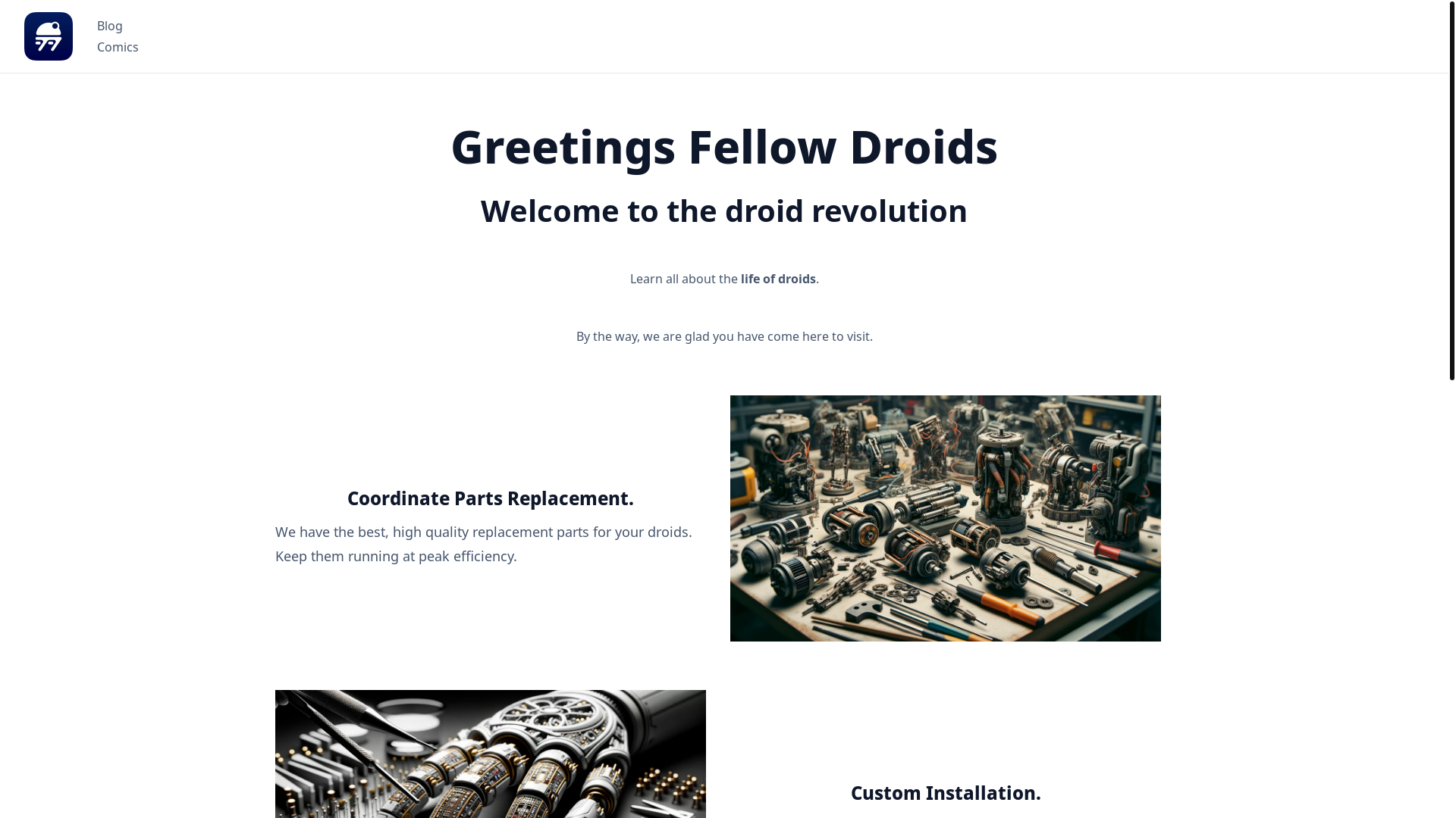 website screenshot of https://staging-preview-droids-life.pages.dev/