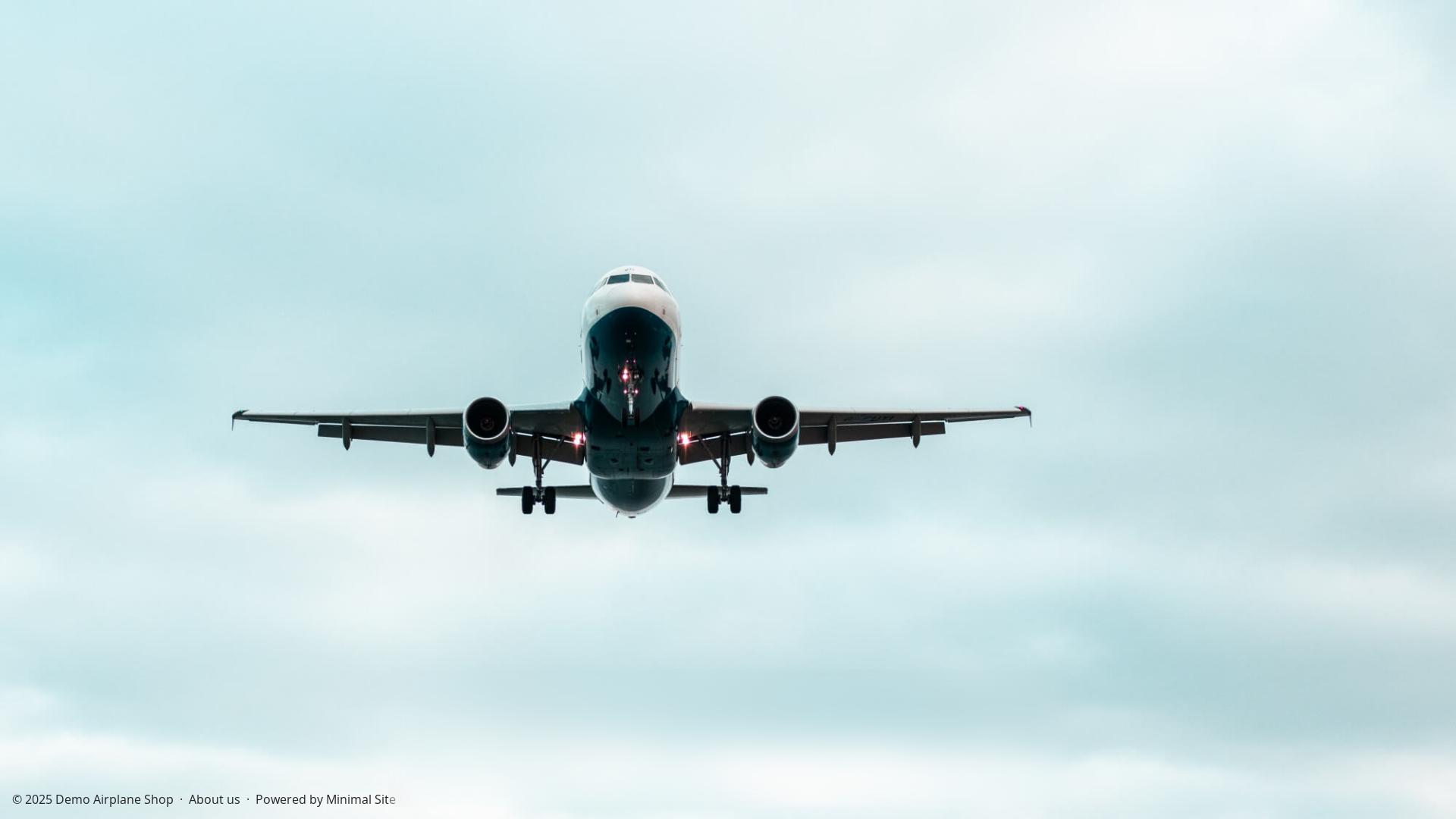 website screenshot of https://minimal-site-demo-airplane-shop.pages.dev/