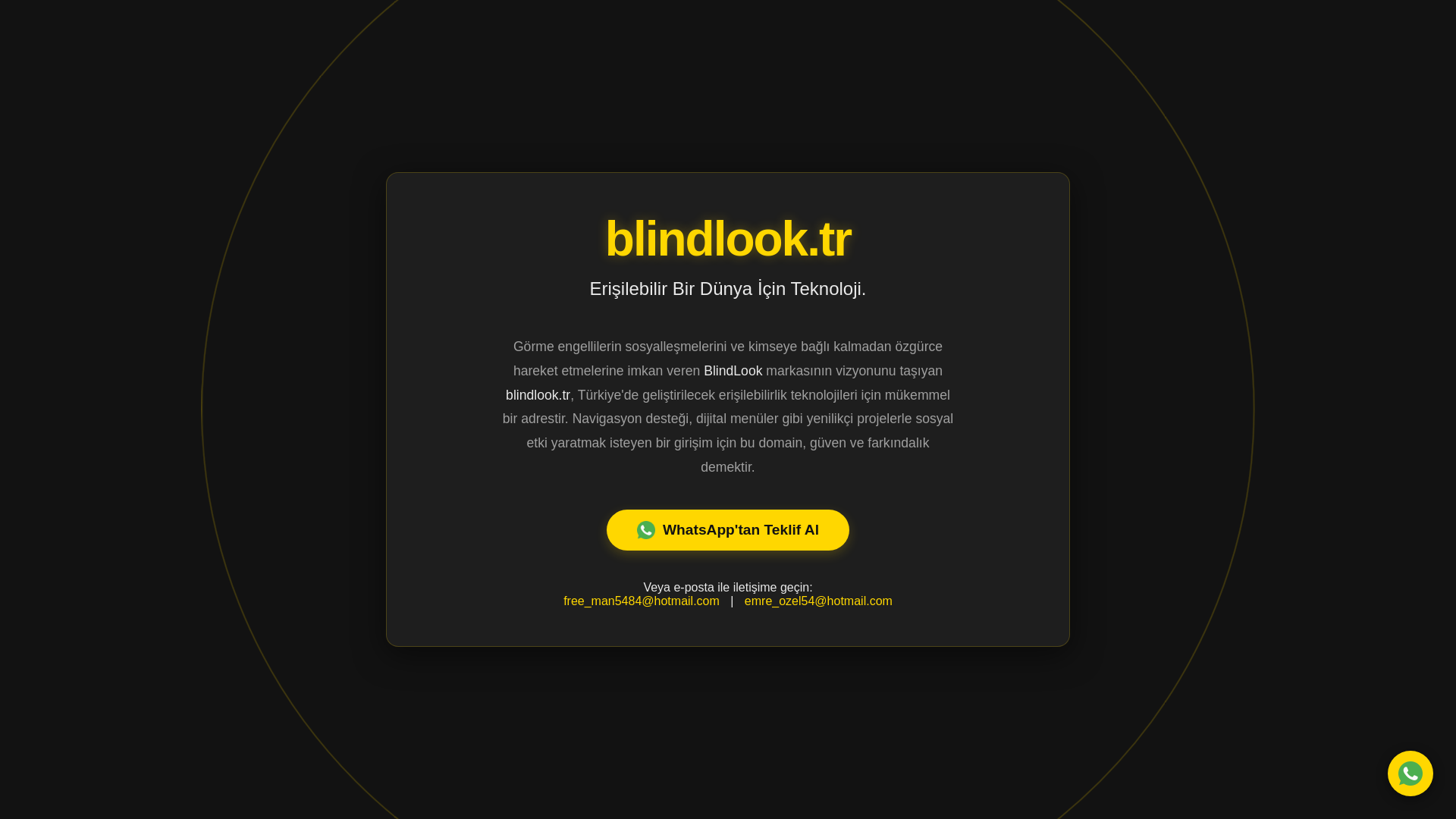 website screenshot of https://blindlook.tr/