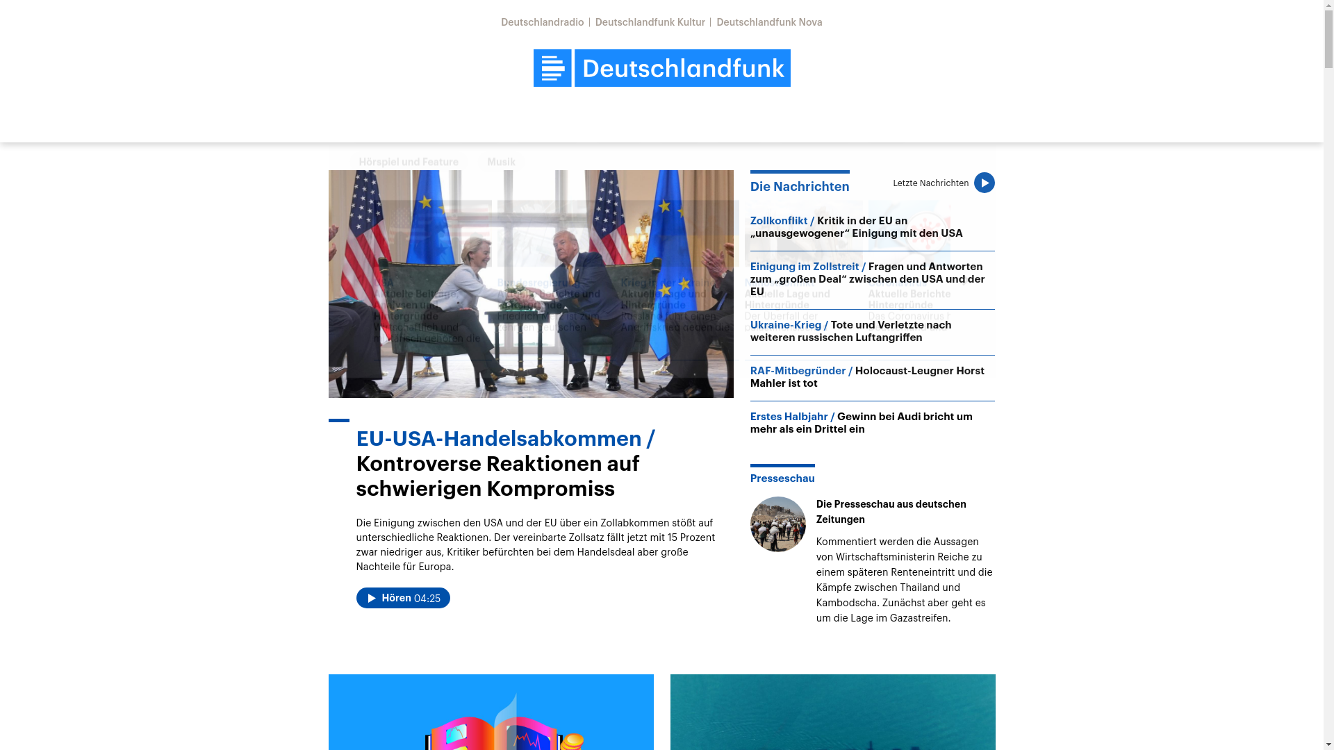 website screenshot of https://deutschlandfunk.de/