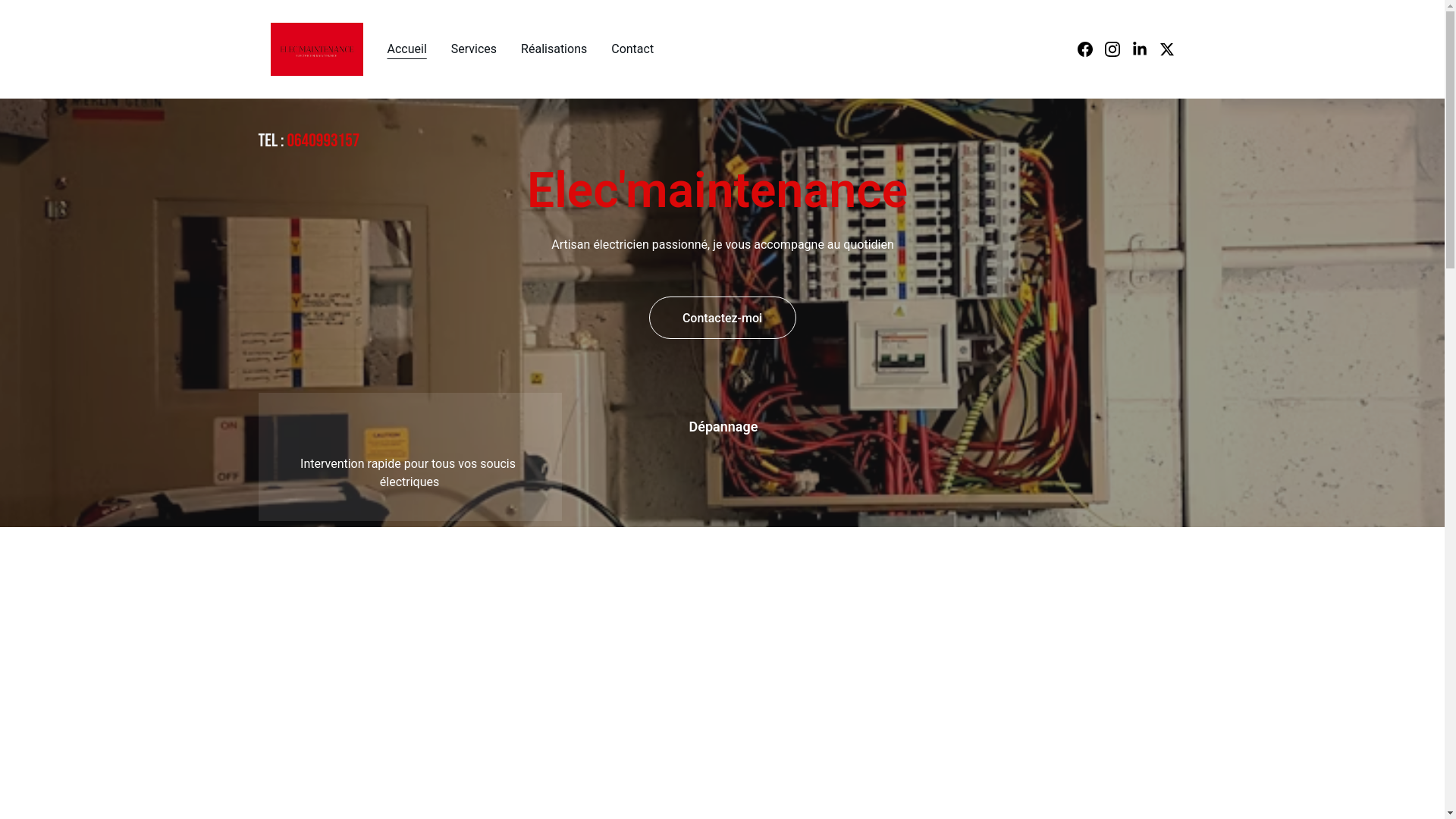 website screenshot of https://elec-maintenance.fr/
