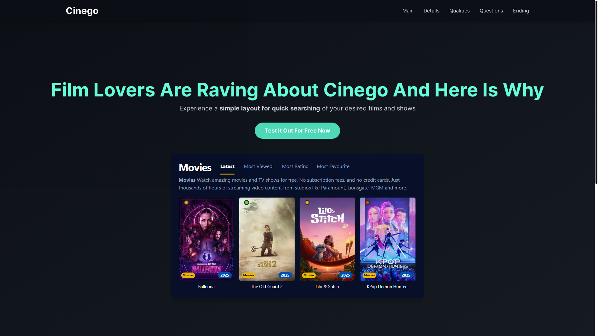 website screenshot of https://cinego-58kk.pages.dev/