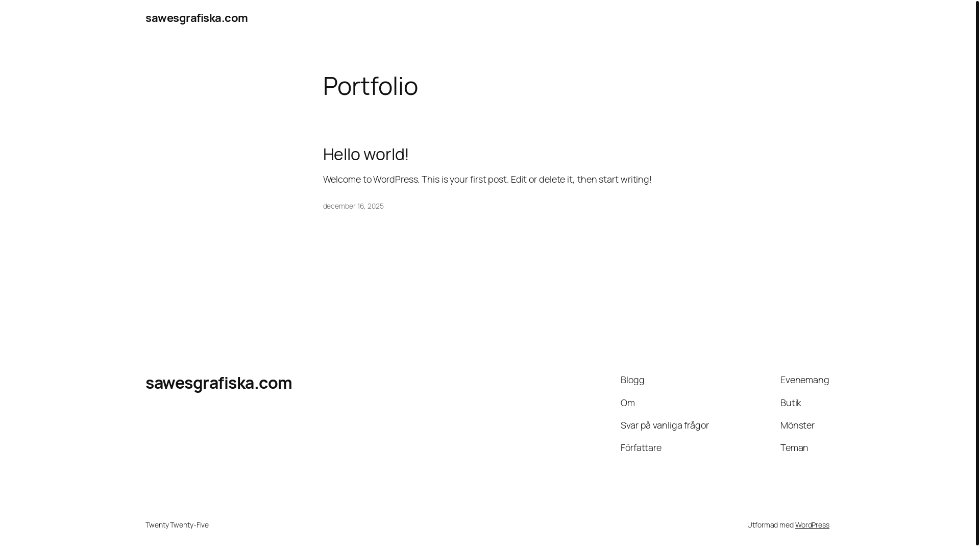 website screenshot of https://sawesgrafiska.com/
