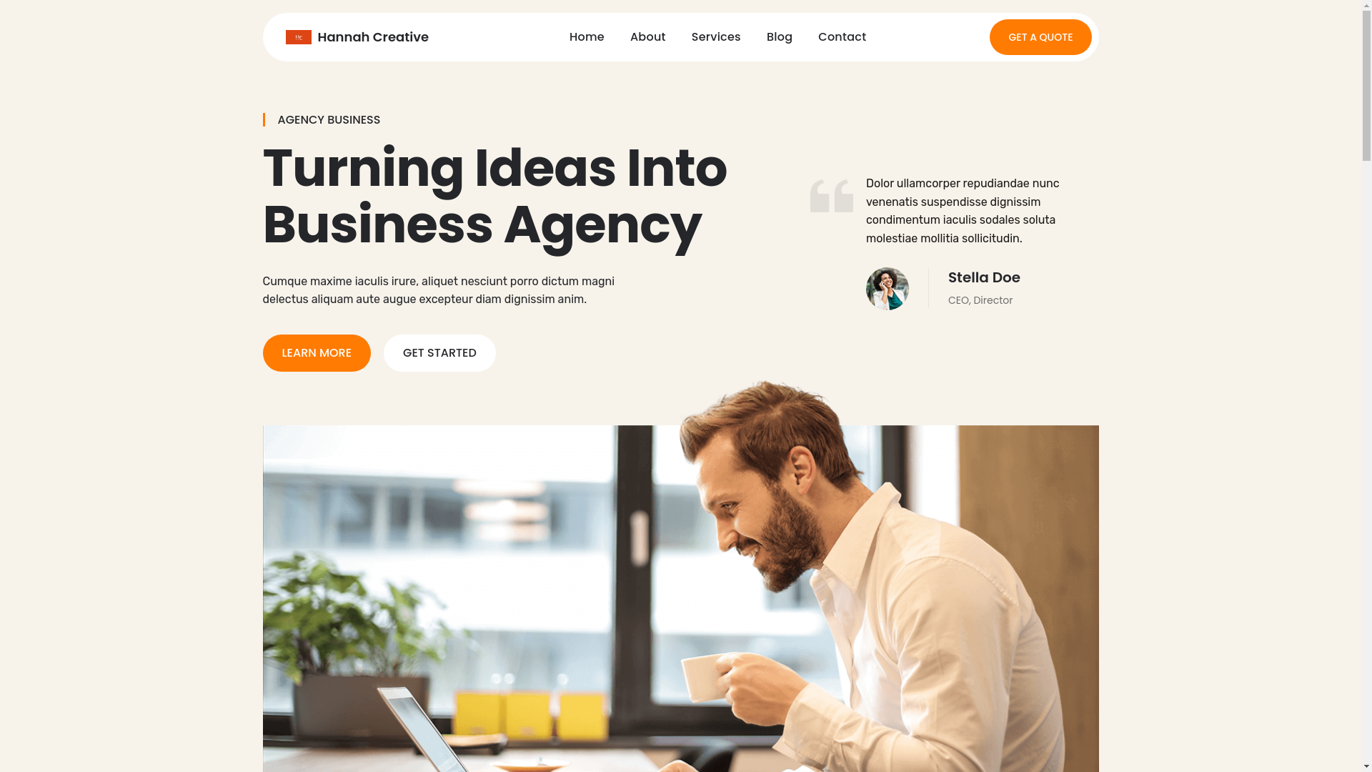 website screenshot of https://hannah-creative.agency/